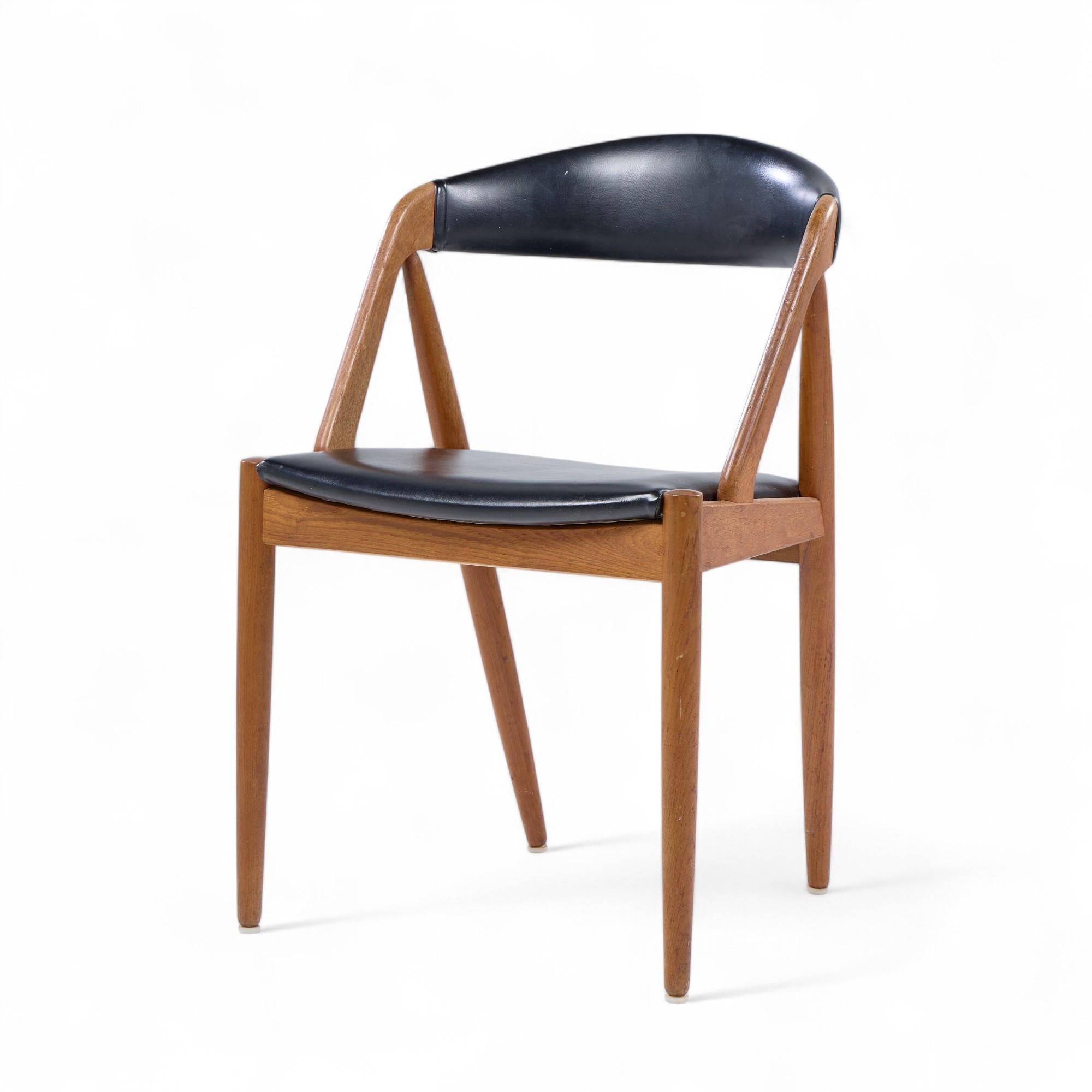 Upholstery Kai Kristiansen Model 31 Mid Century Danish Teak Dining Chairs - Set of 4 For Sale