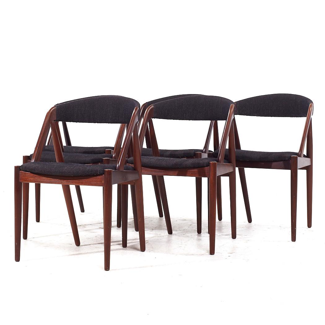 Mid-Century moderno Kai Kristiansen Modello 31 - Set di 6 sedie da pranzo in teak danese di metà secolo in vendita