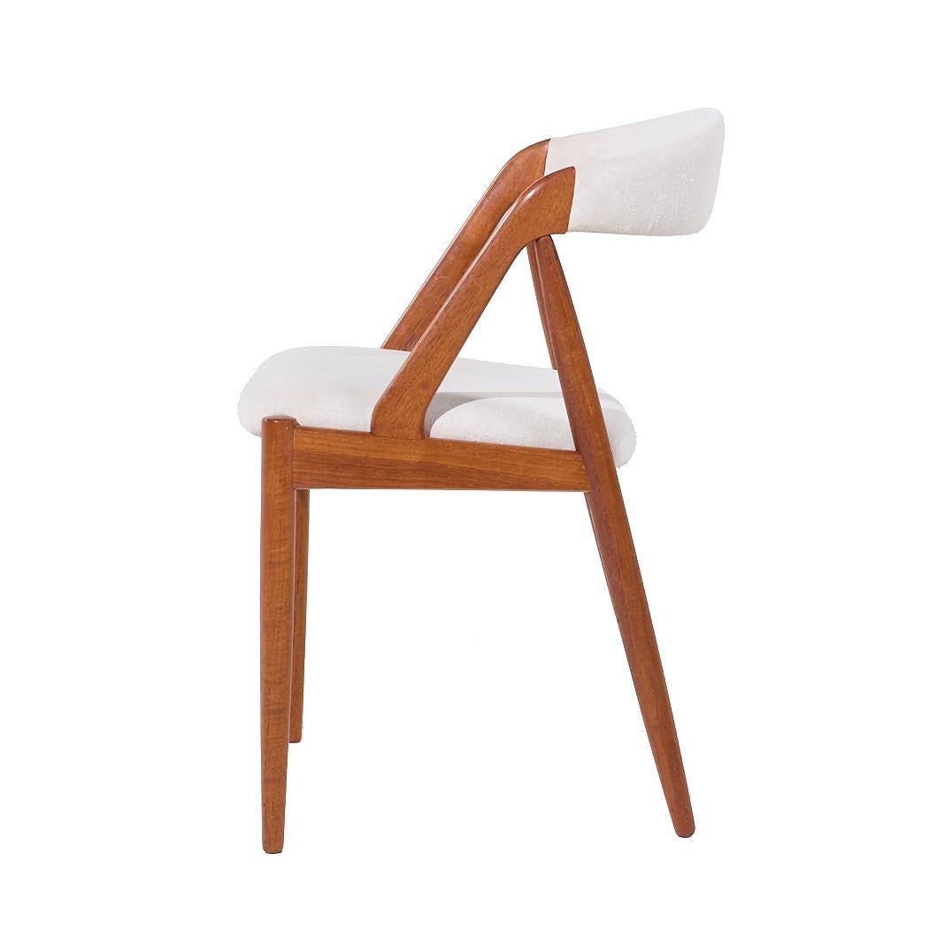 Kai Kristiansen Modelo 31 Sillas de comedor danesas de teca de mediados de siglo - Juego de 6 Tapicería en venta