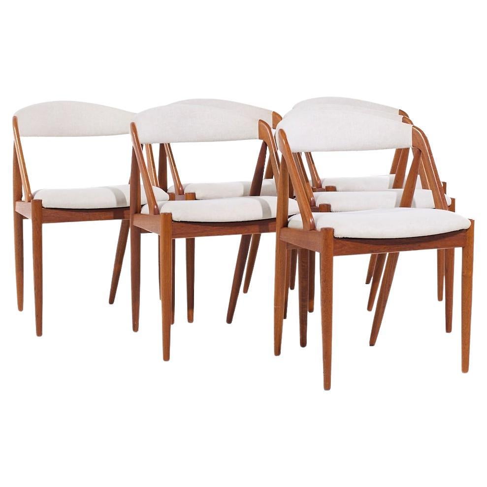Kai Kristiansen Modell 31 Dänische Teakholz-Esszimmerstühle aus der Mitte des Jahrhunderts - 6er-Set