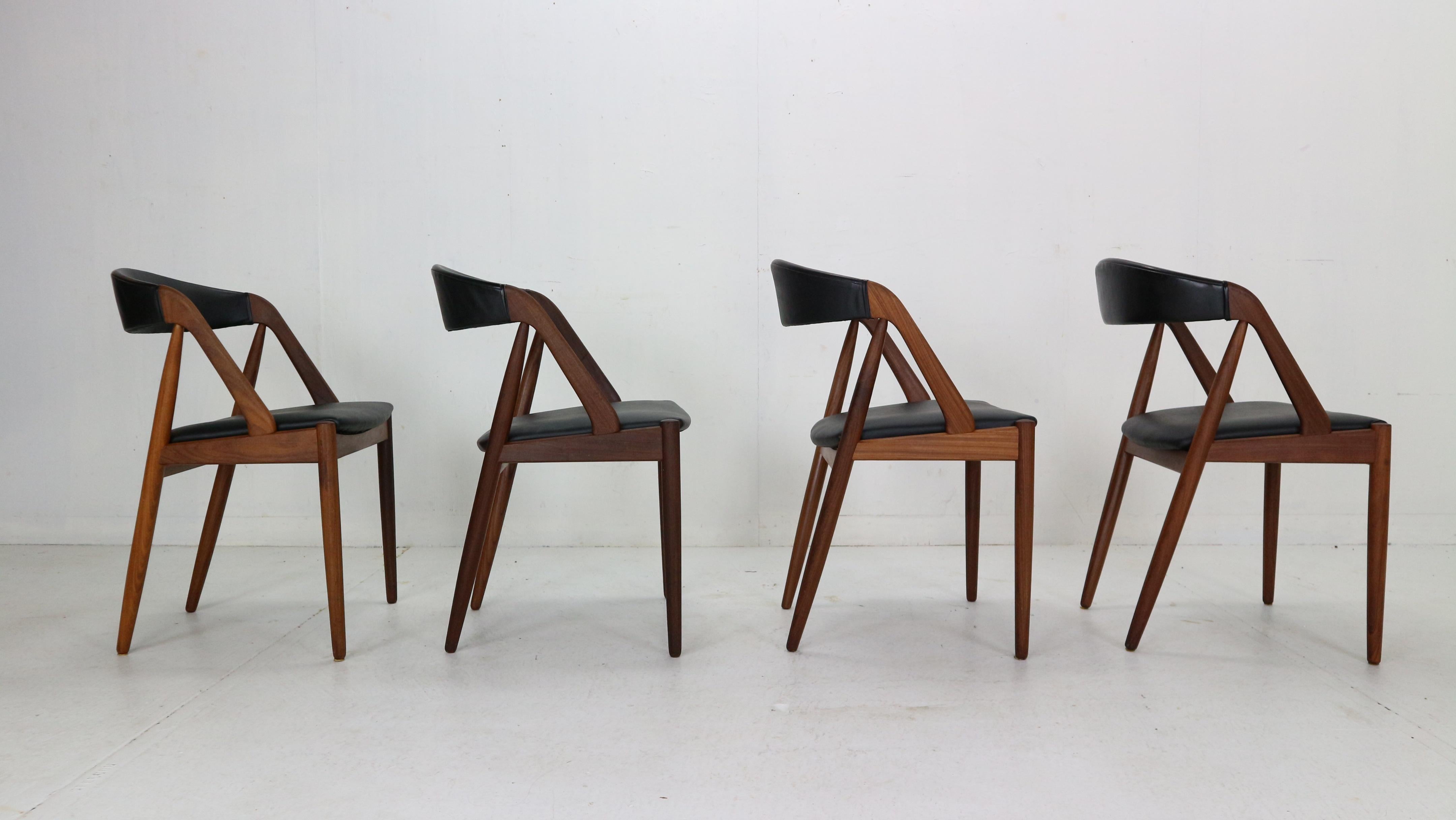 Kai Kristiansen Model 31 Set of 4 Teak 'a' Frame Chairs for Schou Andersen, 1960 1
