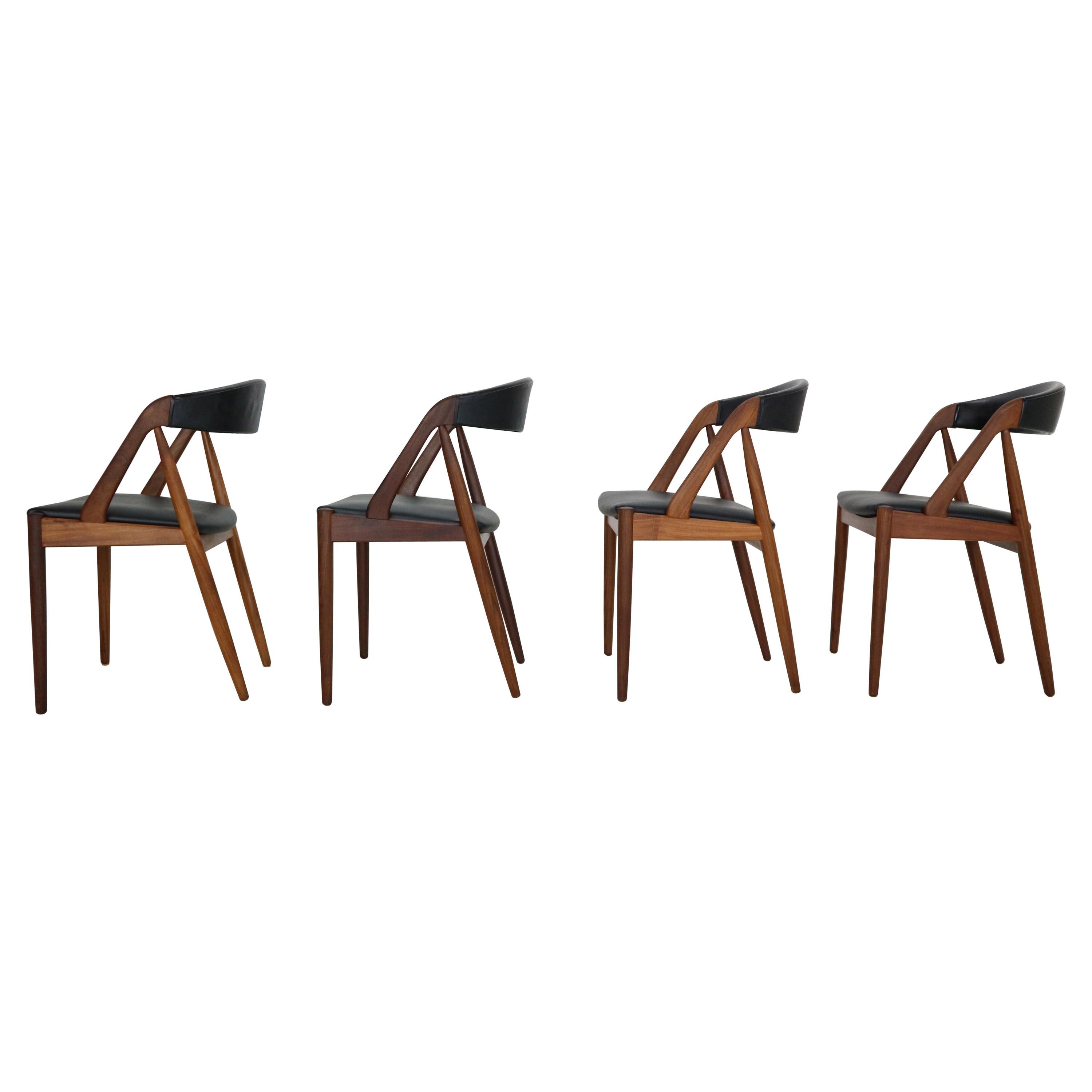 Kai Kristiansen Model 31 Set of 4 Teak 'a' Frame Chairs for Schou Andersen, 1960
