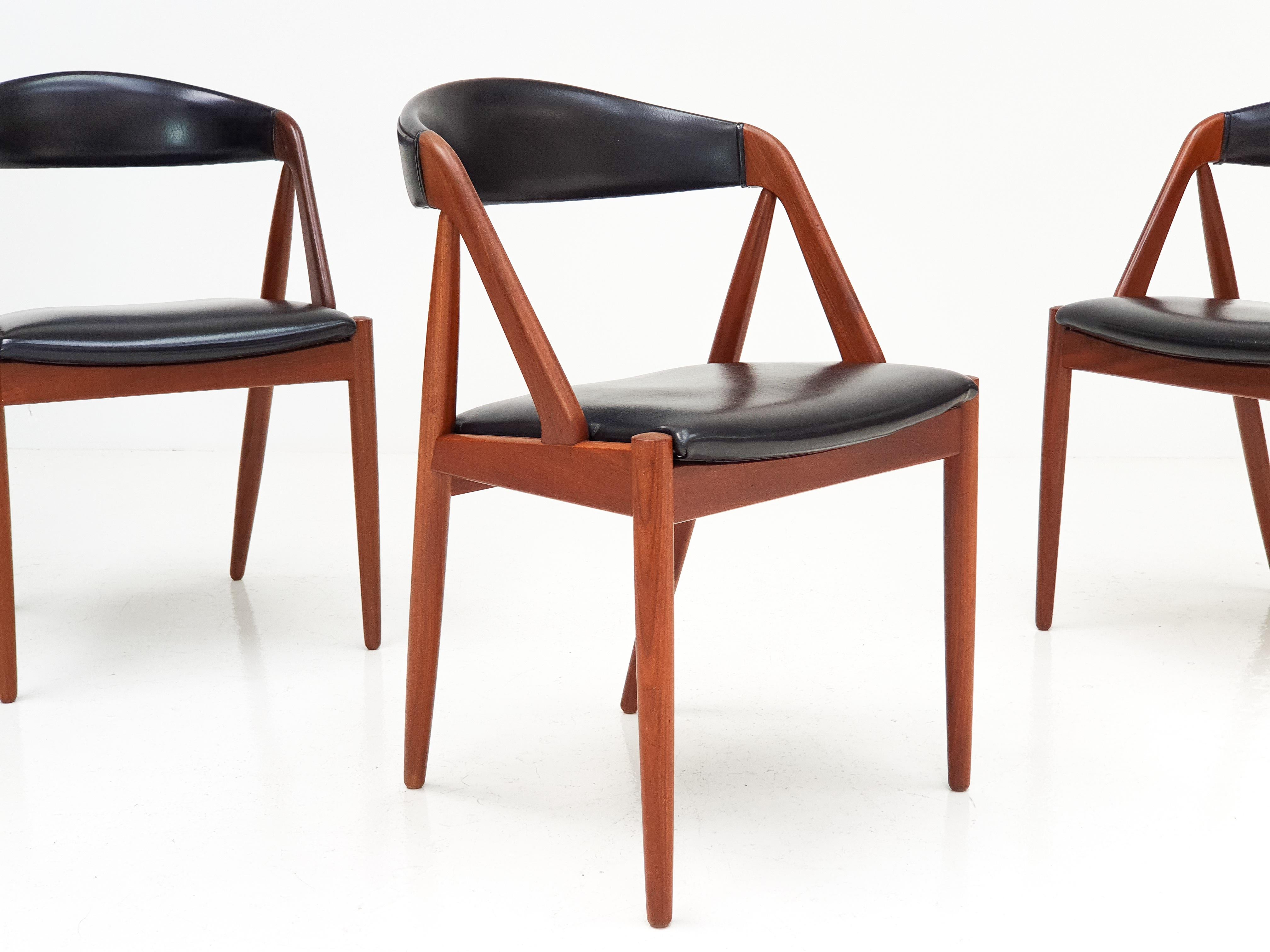 Kai Kristiansen Model 31 Teak 'a' Frame Chairs for Schou Andersen, 1960s 3