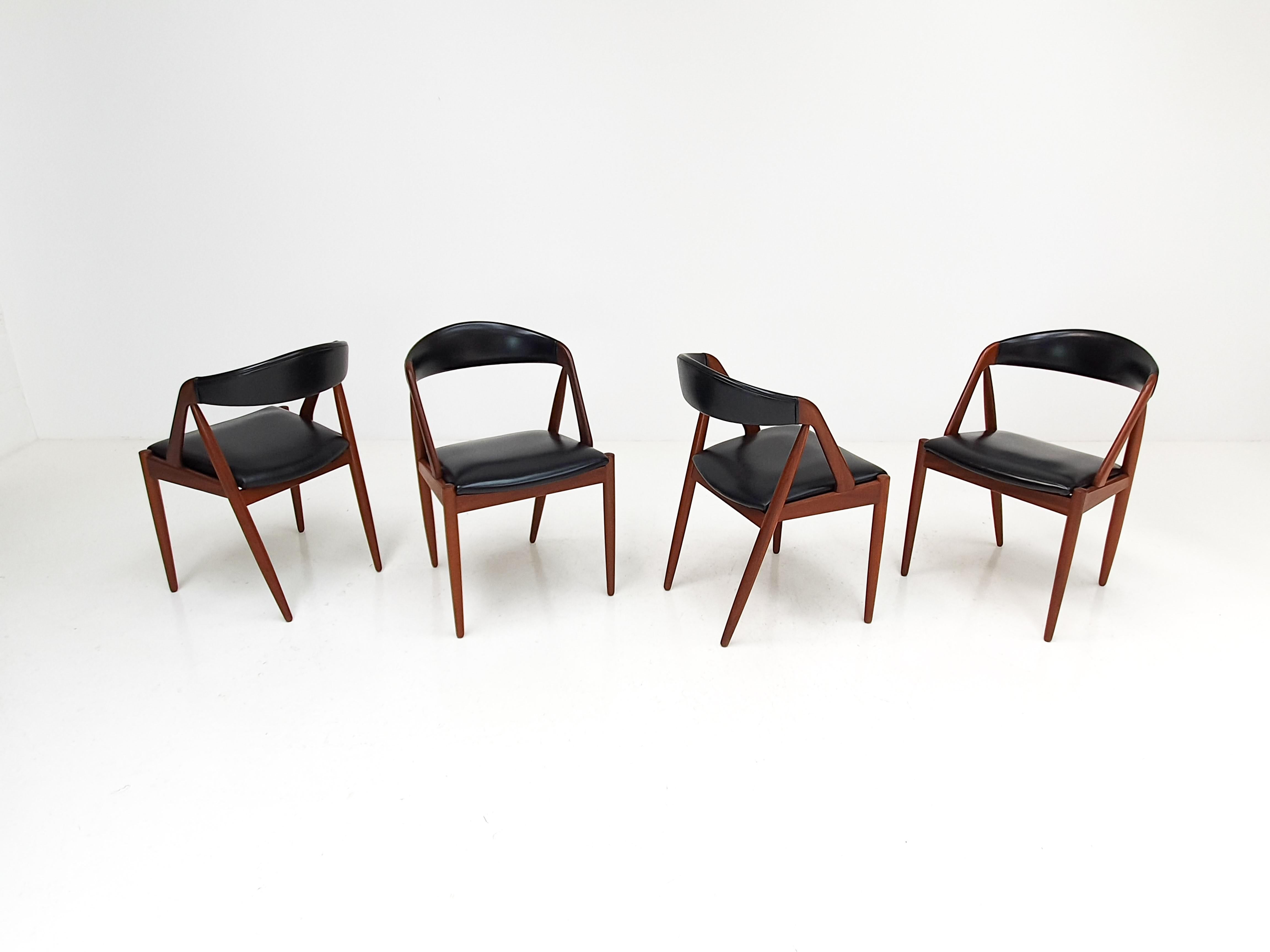 Danish Kai Kristiansen Model 31 Teak 'a' Frame Chairs for Schou Andersen, 1960s