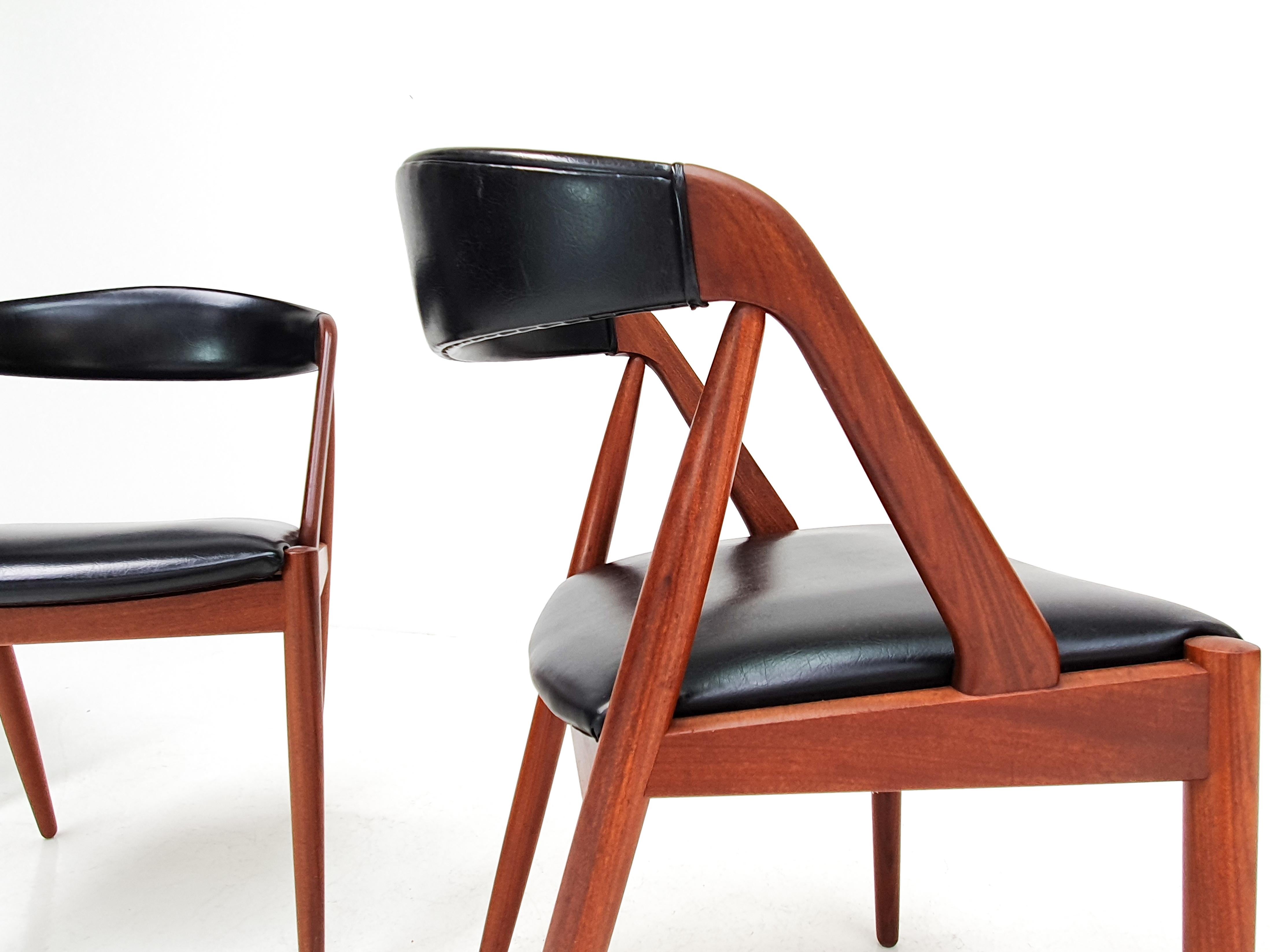 20th Century Kai Kristiansen Model 31 Teak 'a' Frame Chairs for Schou Andersen, 1960s