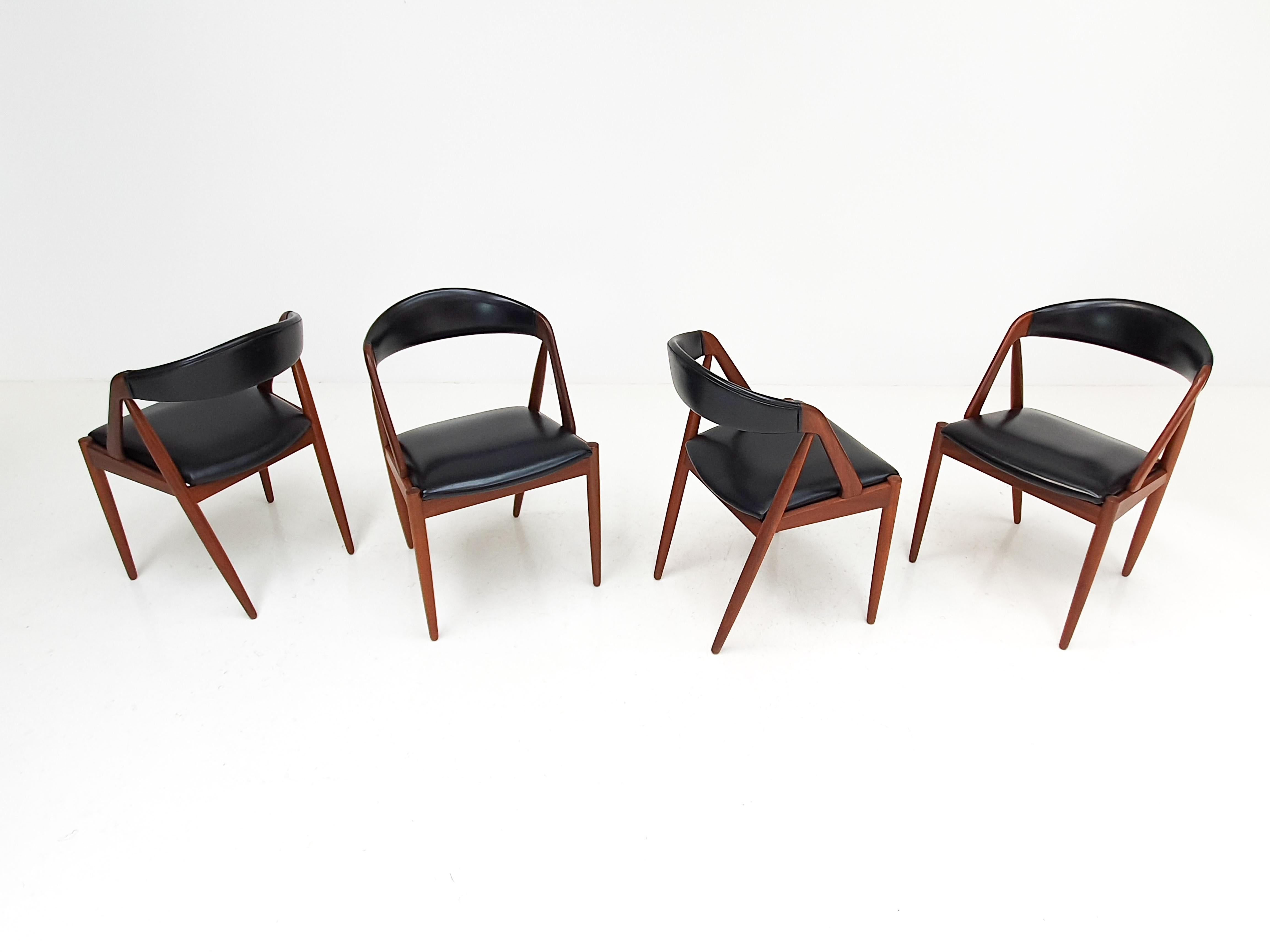 Kai Kristiansen Model 31 Teak 'a' Frame Chairs for Schou Andersen, 1960s 1