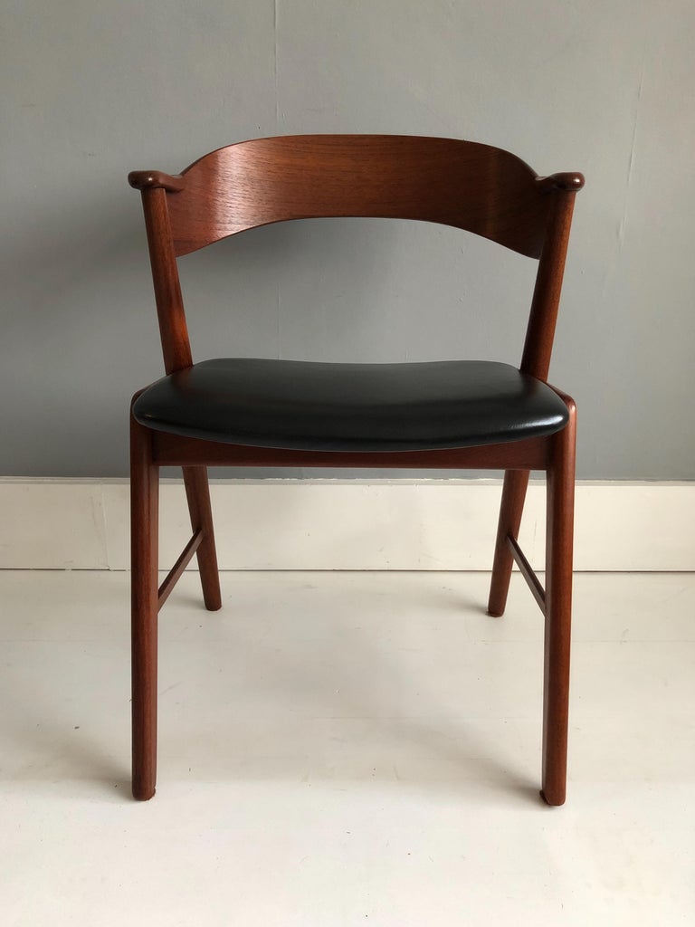 Kai Kristiansen Model 32 Dining Chairs, Teak and Leather, Set of 4