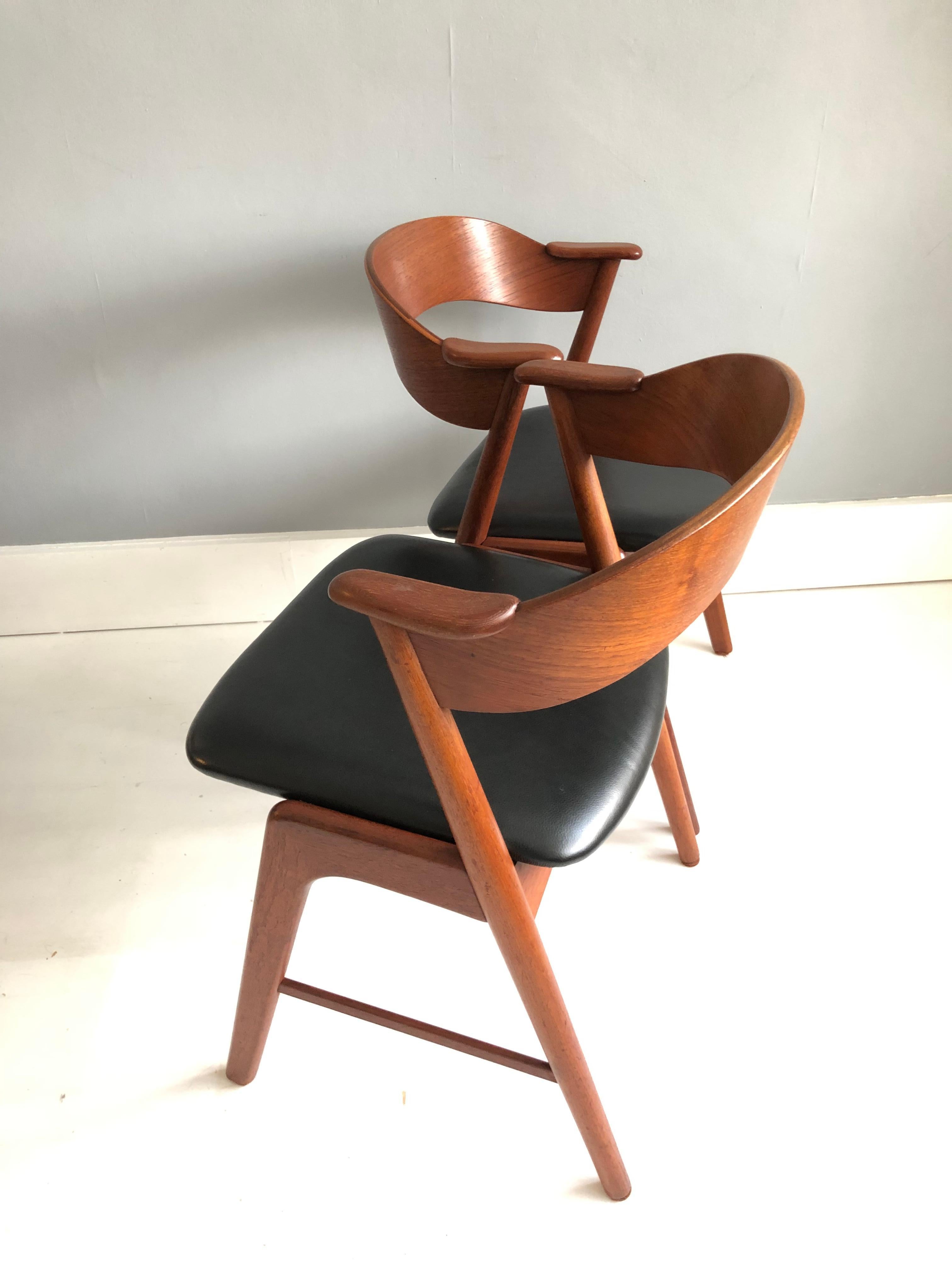 Kai Kristiansen Model 32 Dining Chairs, Teak and Leather, Set of 4 7
