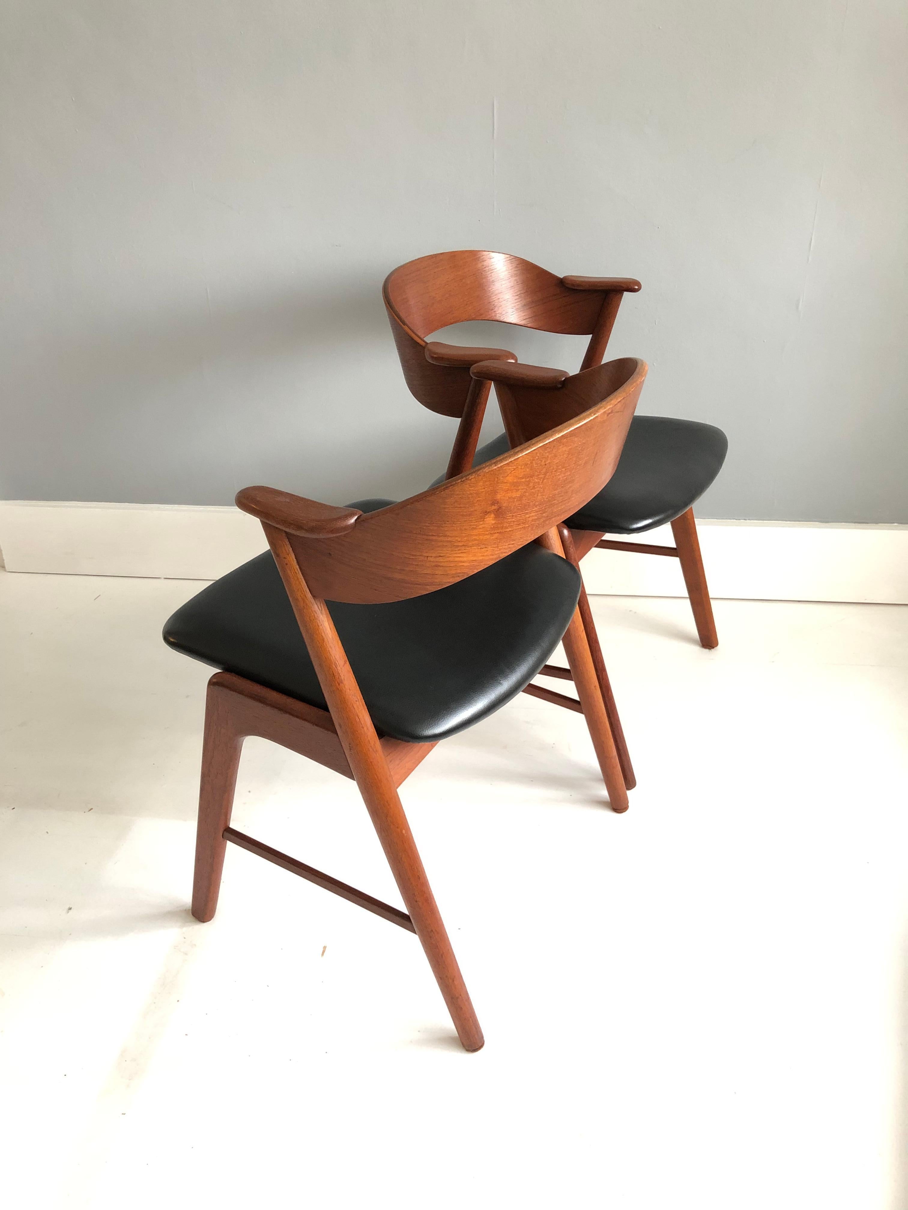 Kai Kristiansen Model 32 Dining Chairs, Teak and Leather, Set of 4 at  1stDibs | kai kristiansen stol 32, kai kristiansen 32, kai kristiansen  chairs