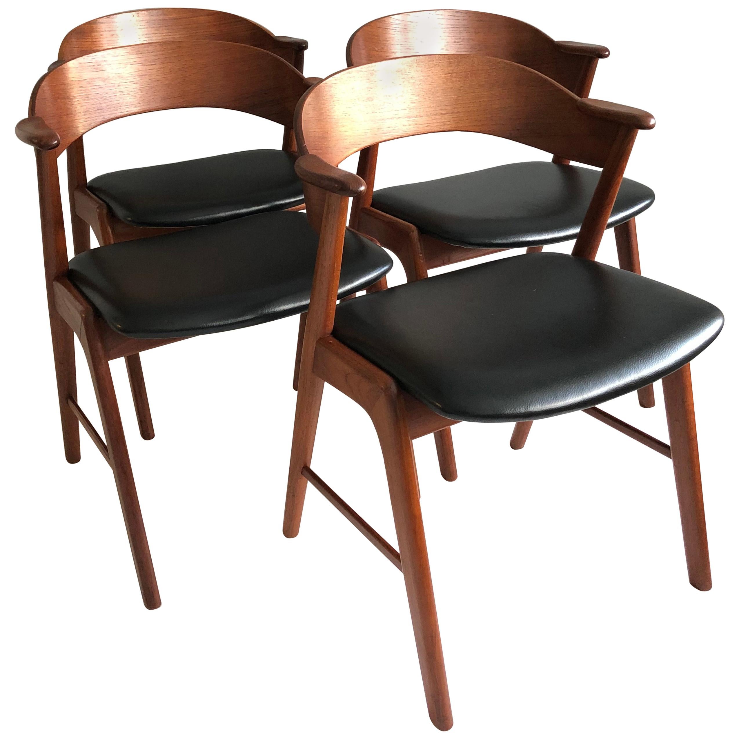 Kai Kristiansen Model 32 Dining Chairs, Teak and Leather, Set of 4 at  1stDibs | kai kristiansen stol 32, kai kristiansen 32, kai kristiansen stol  teak