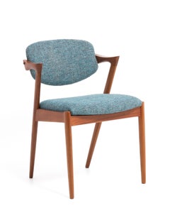 Kai Kristiansen Model 42 Dining Chairs Denmark 1960s Knoll Fabric a Set of 4