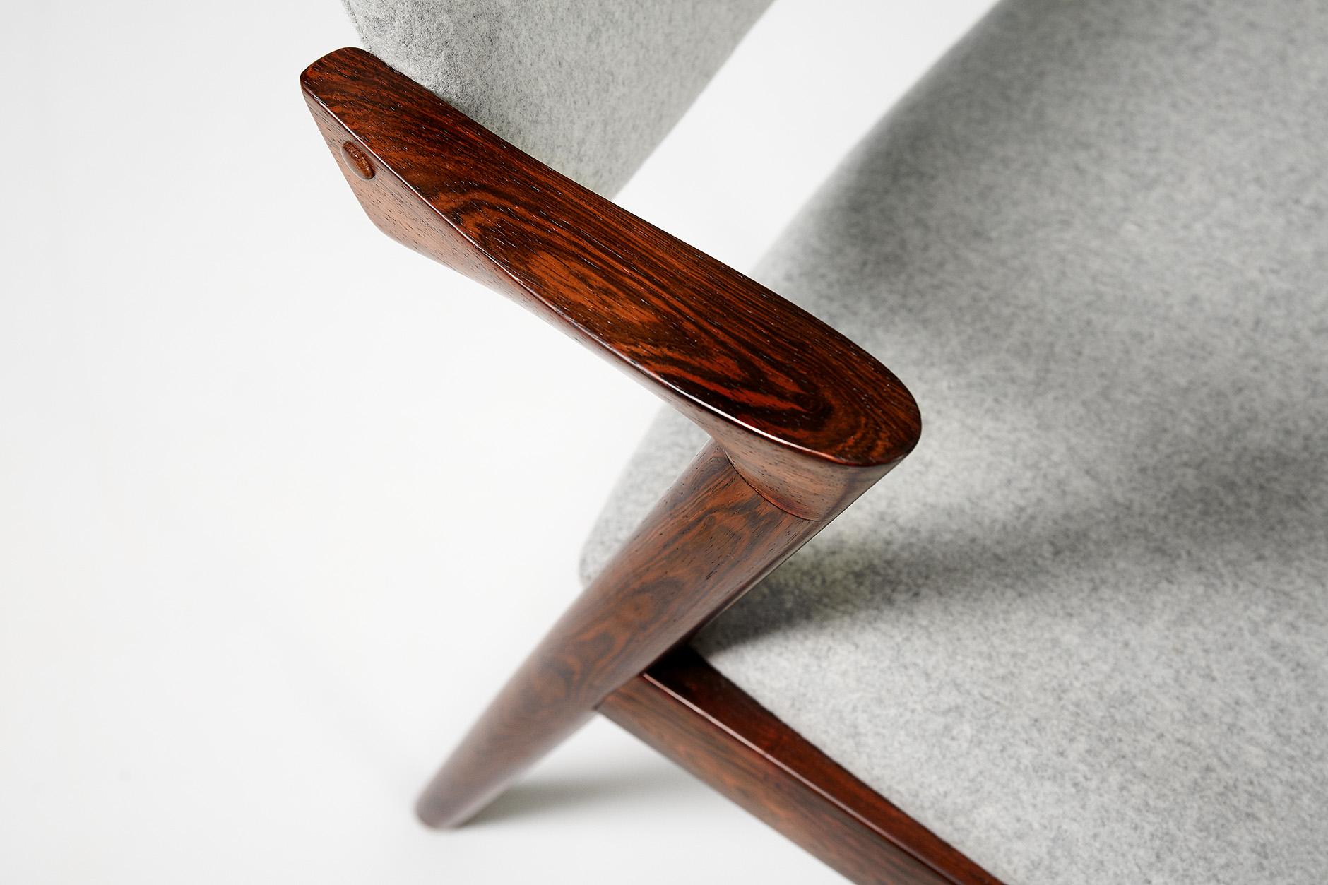 Scandinave moderne Chaises de salle à manger Kai Kristiansen modèle 42, bois de rose