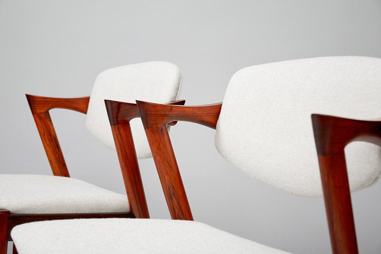 Scandinavian Modern Kai Kristiansen Model 42 Dining Chairs, Rosewood For Sale