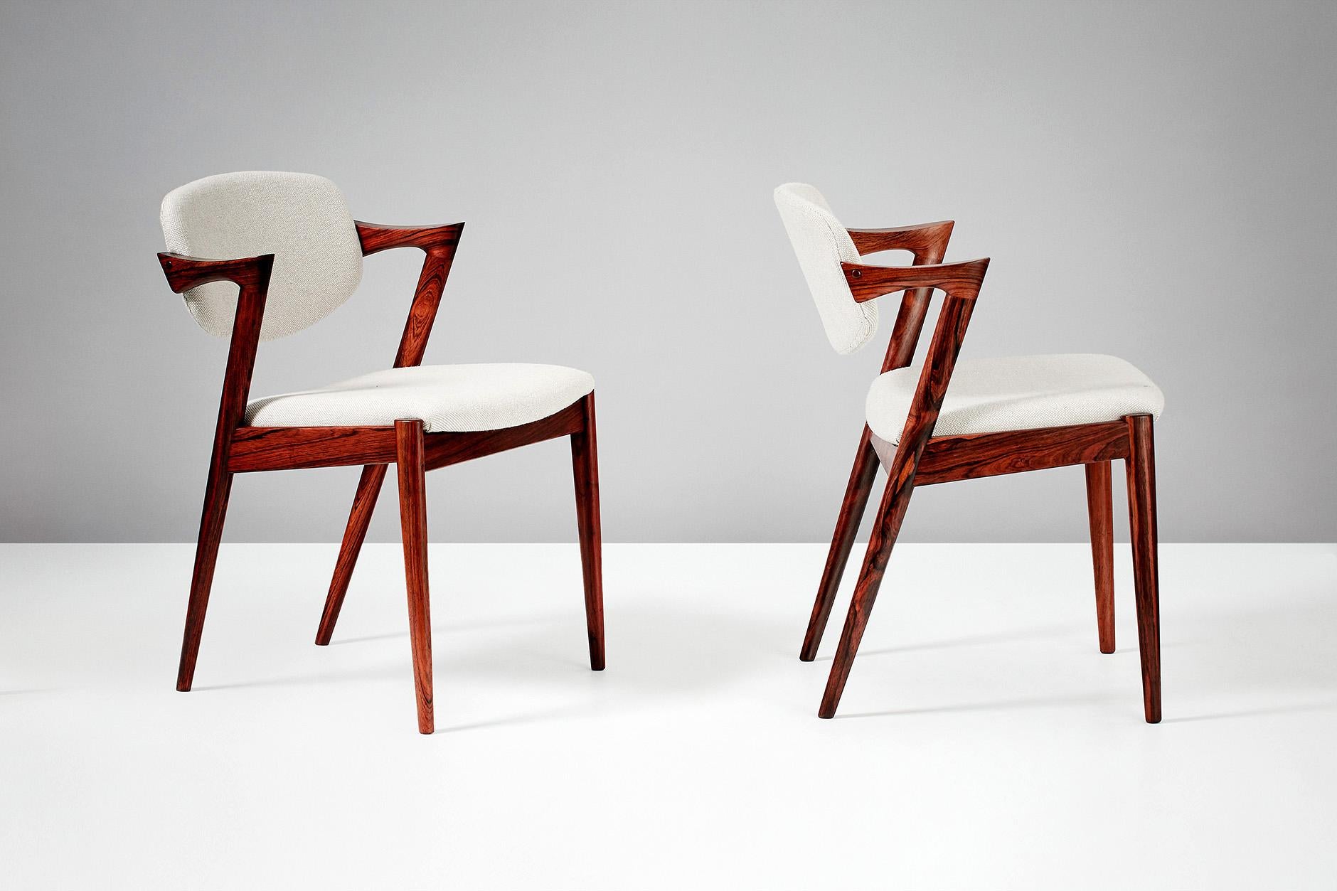 Kai Kristiansen Model 42 Dining Chairs, Rosewood In Excellent Condition In London, GB