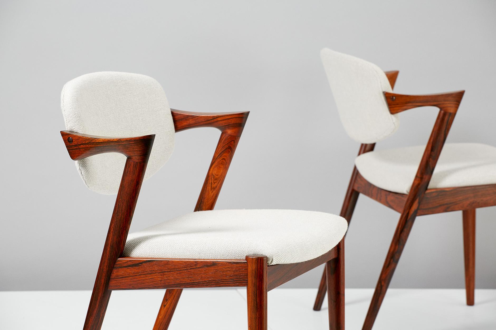 Mid-20th Century Kai Kristiansen Model 42 Dining Chairs, Rosewood