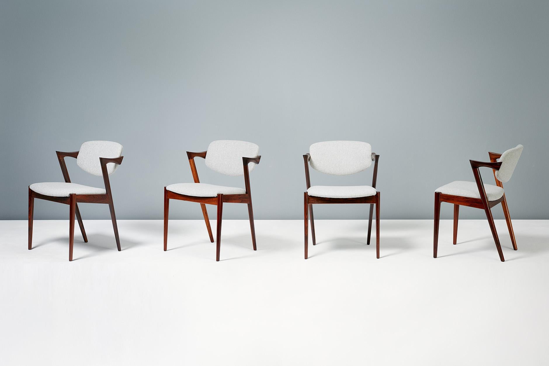 Danish Kai Kristiansen Model 42 Dining Chairs, Rosewood