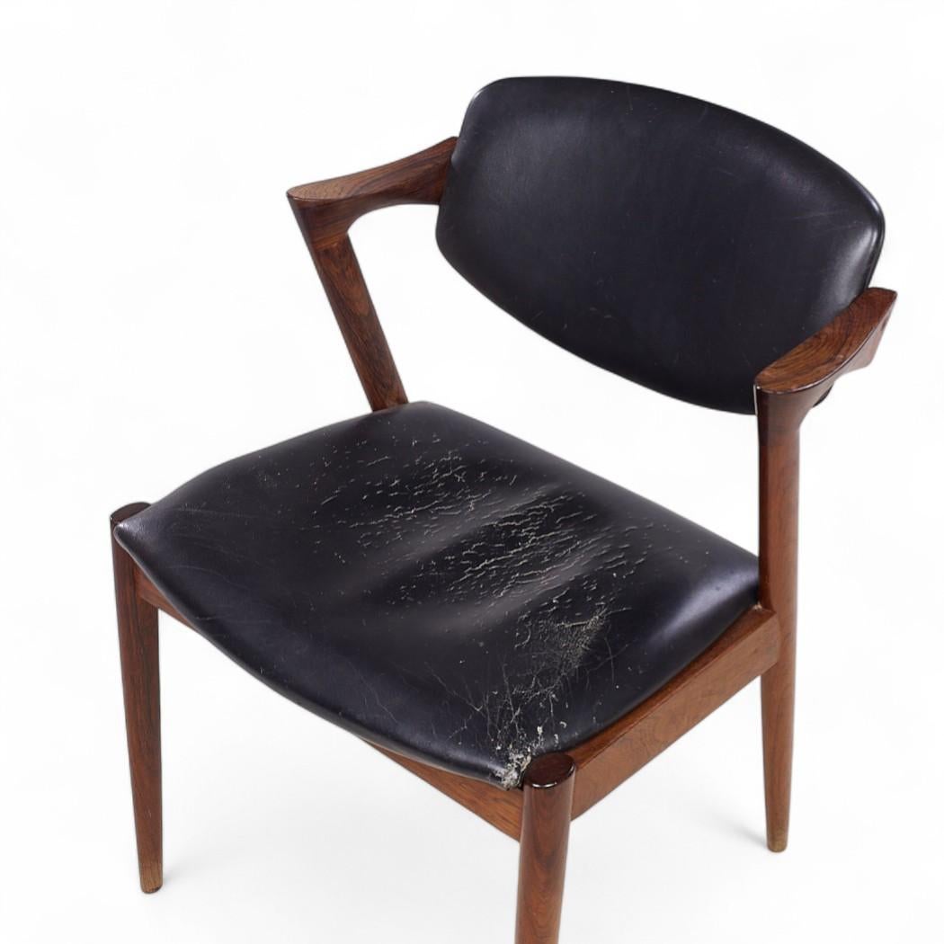 Kai Kristiansen Modelo 42 Sillas de comedor danesas de palisandro de mediados de siglo - Pareja en venta 3
