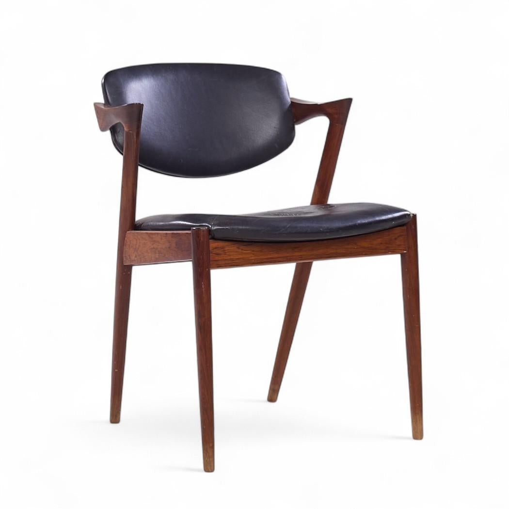 Kai Kristiansen Modelo 42 Sillas de comedor danesas de palisandro de mediados de siglo - Pareja Danés en venta