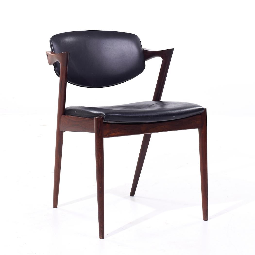 Kai Kristiansen Modell 42 Mid Century Danish Rosewood Esszimmerstühle - 6er Set (Dänisch) im Angebot