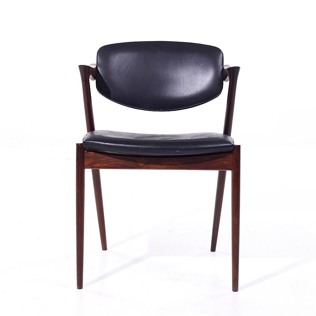 Kai Kristiansen Modell 42 Mid Century Danish Rosewood Esszimmerstühle - 6er Set im Zustand „Gut“ im Angebot in Countryside, IL