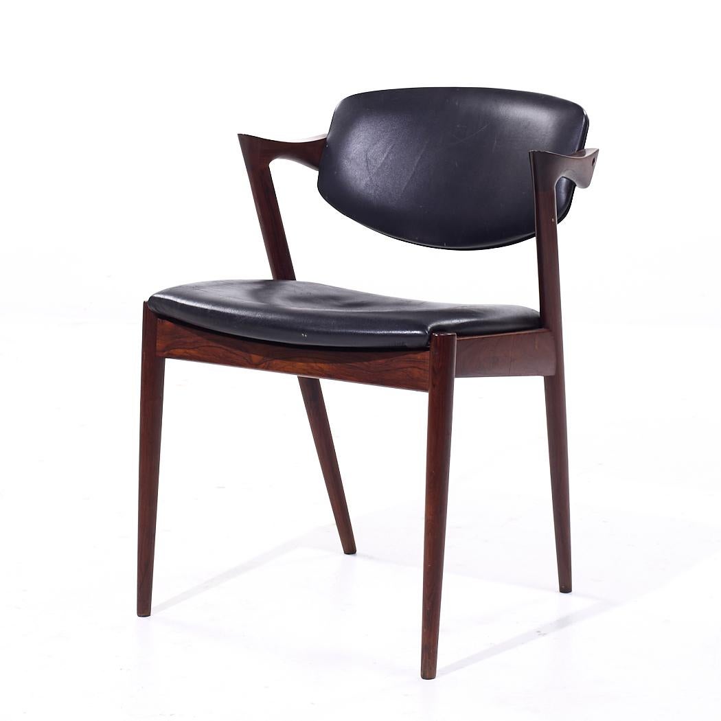 Kai Kristiansen Modell 42 Mid Century Danish Rosewood Esszimmerstühle - 6er Set (Ende des 20. Jahrhunderts) im Angebot