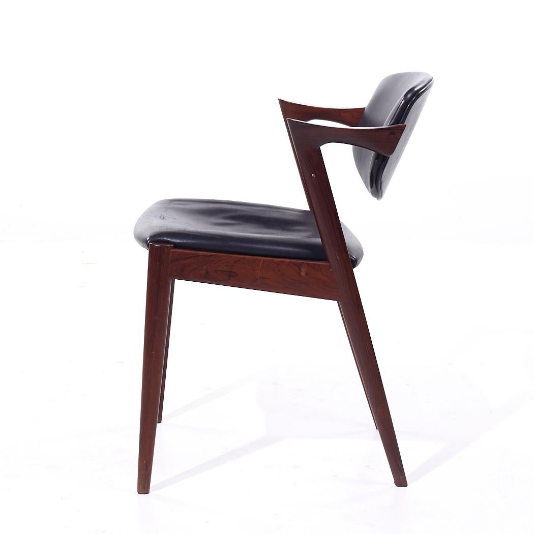 Kai Kristiansen Modell 42 Mid Century Danish Rosewood Esszimmerstühle - 6er Set (Polster) im Angebot