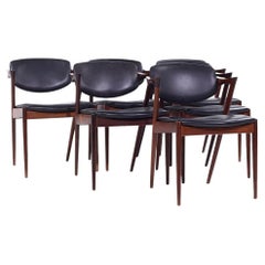Kai Kristiansen Model 42 Mid Century Danish Rosewood Dining Chairs - Set of 6