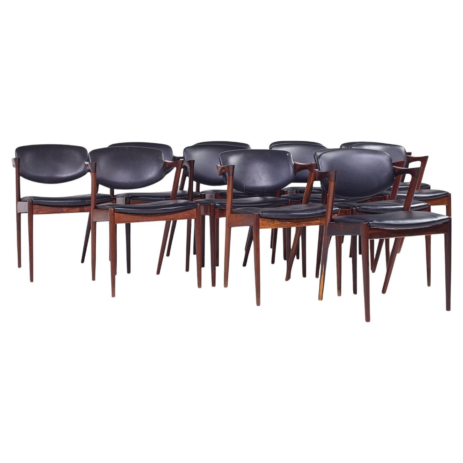 Kai Kristiansen Model 42 Chaises Z en palissandre danoises du milieu du siècle - Lot de 12