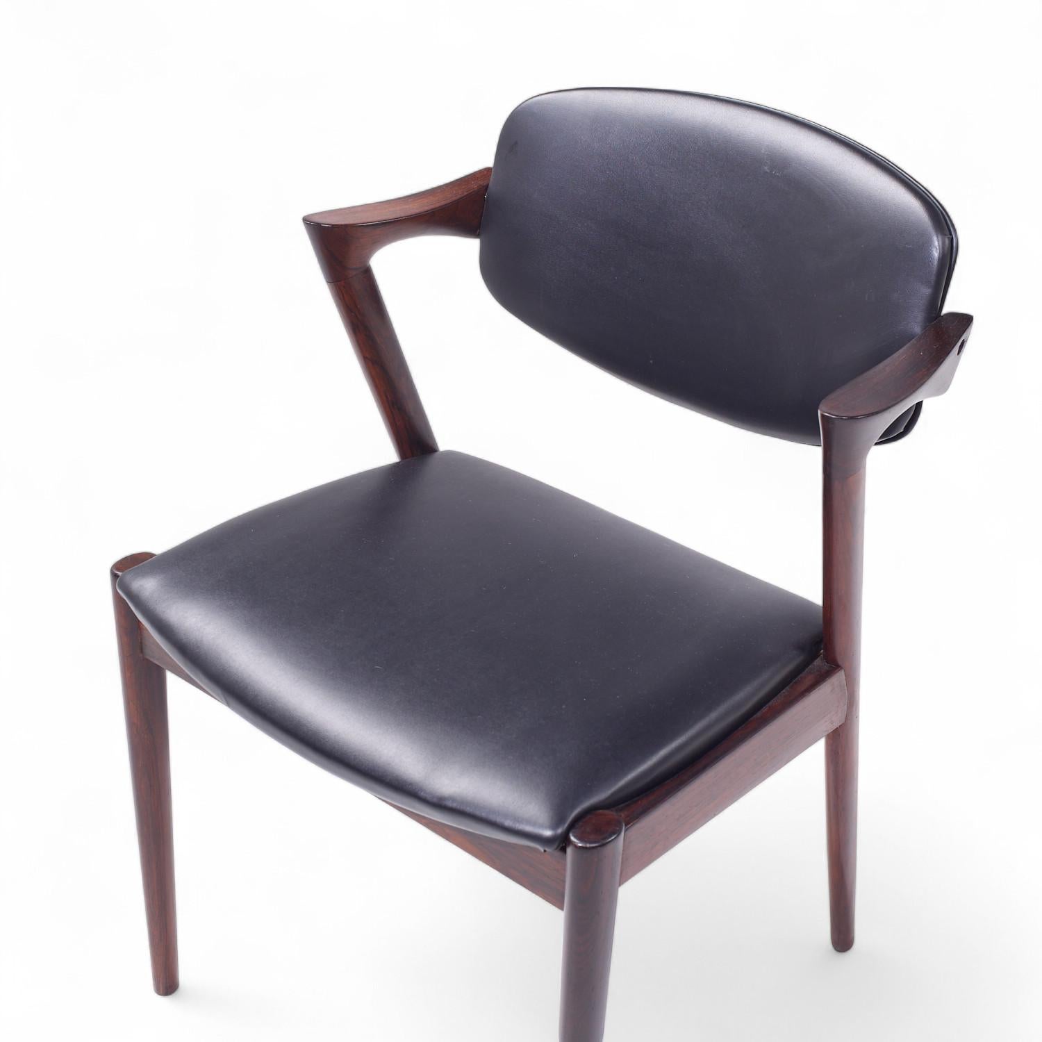 Kai Kristiansen Model 42 Chaises Z en bois de rose danoises du milieu du siècle - Lot de 6 en vente 3