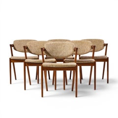 Kai Kristiansen Model 42 Mid Century Danish Teak Z Dining Chairs - Set of 6