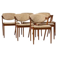 Kai Kristiansen Model 42 Mid Century Danish Teak Z Dining Chairs - Set of 6