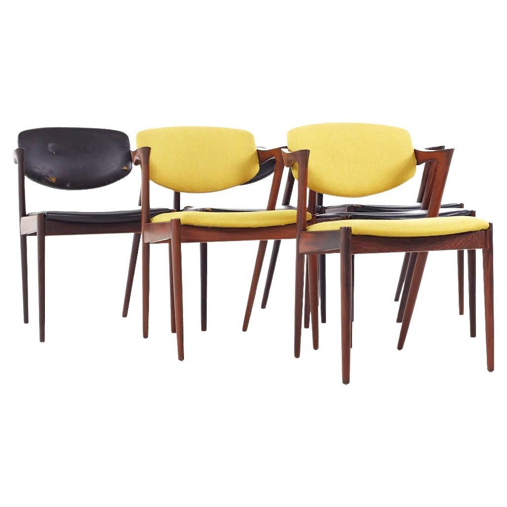 SOLD 02/19/24 Kai Kristiansen Model 42 MCM Rosewood Z Dining Chairs - Set of 6