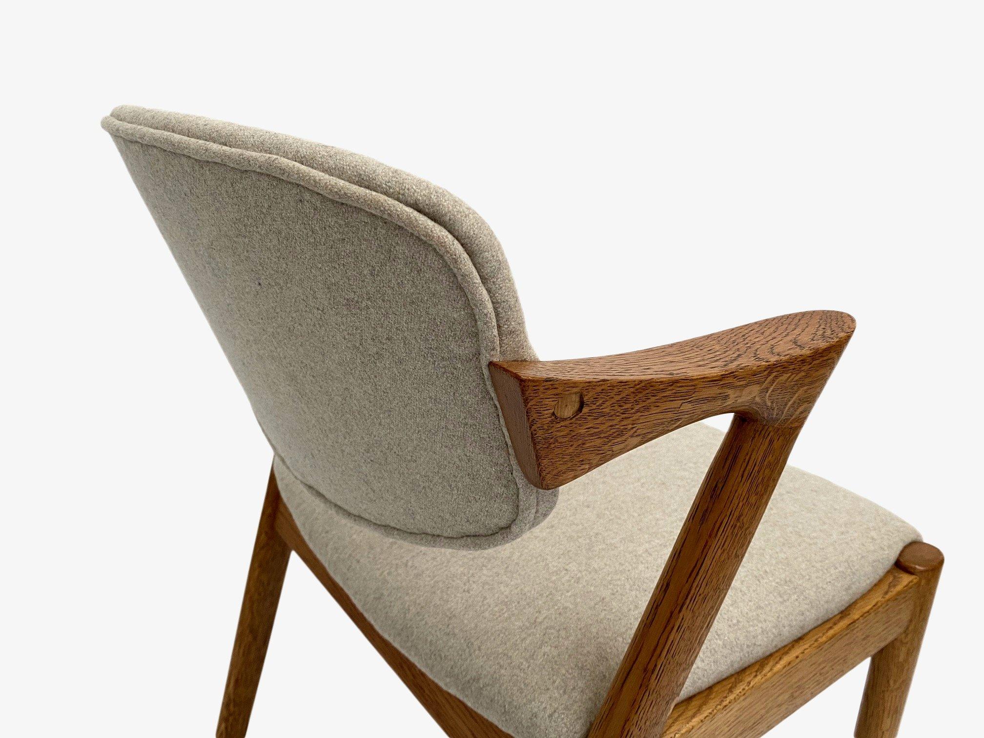 Kai Kristiansen Model 42 Oak and Cream Wool Dining Chair 4
