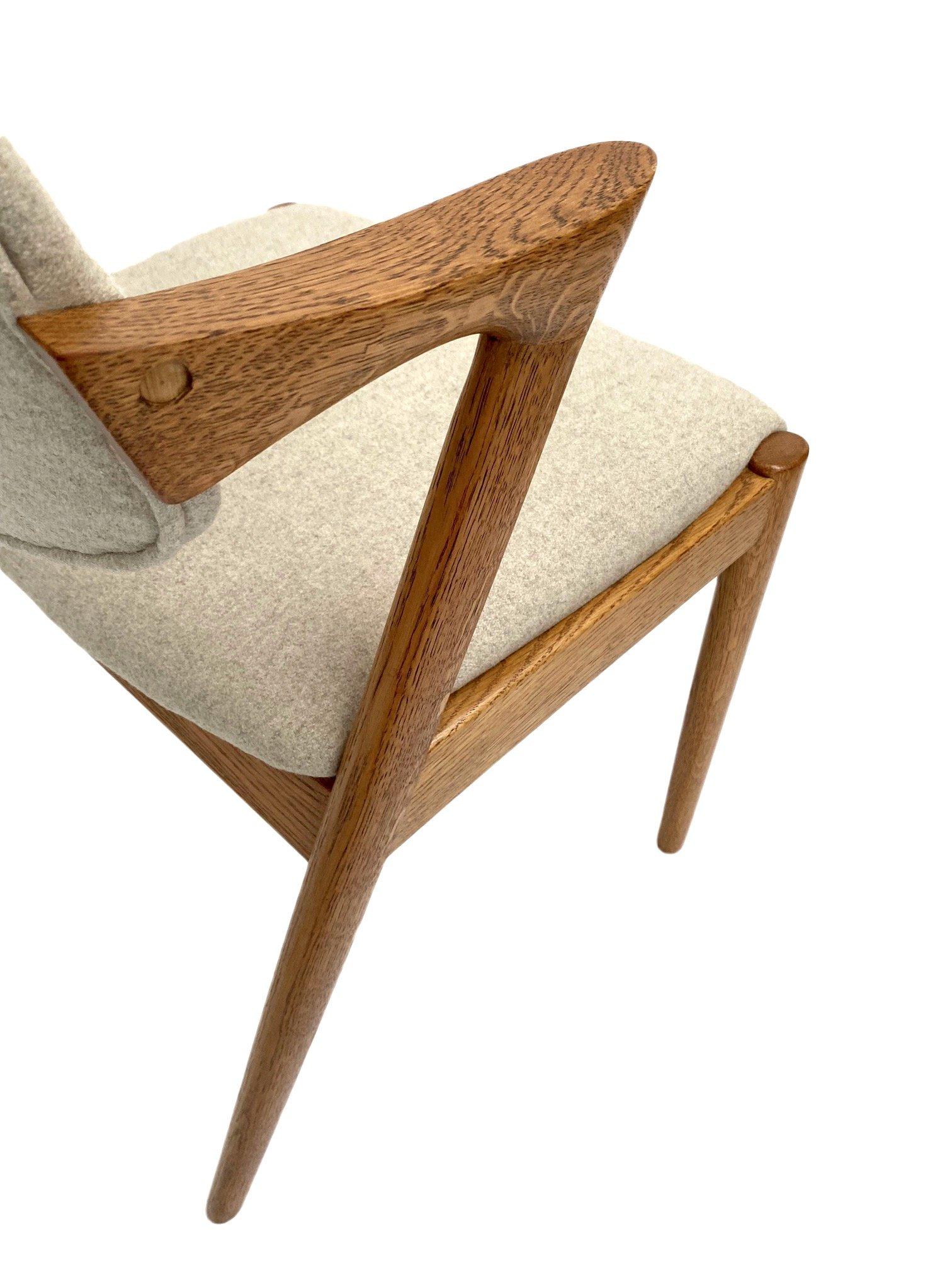 Kai Kristiansen Model 42 Oak and Cream Wool Dining Chair 6