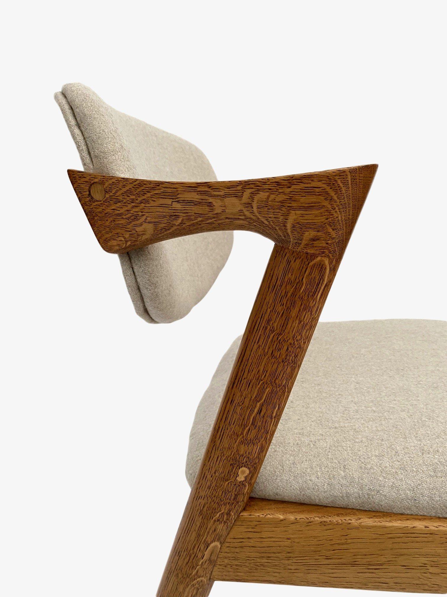 Kai Kristiansen Model 42 Oak and Cream Wool Dining Chair 7