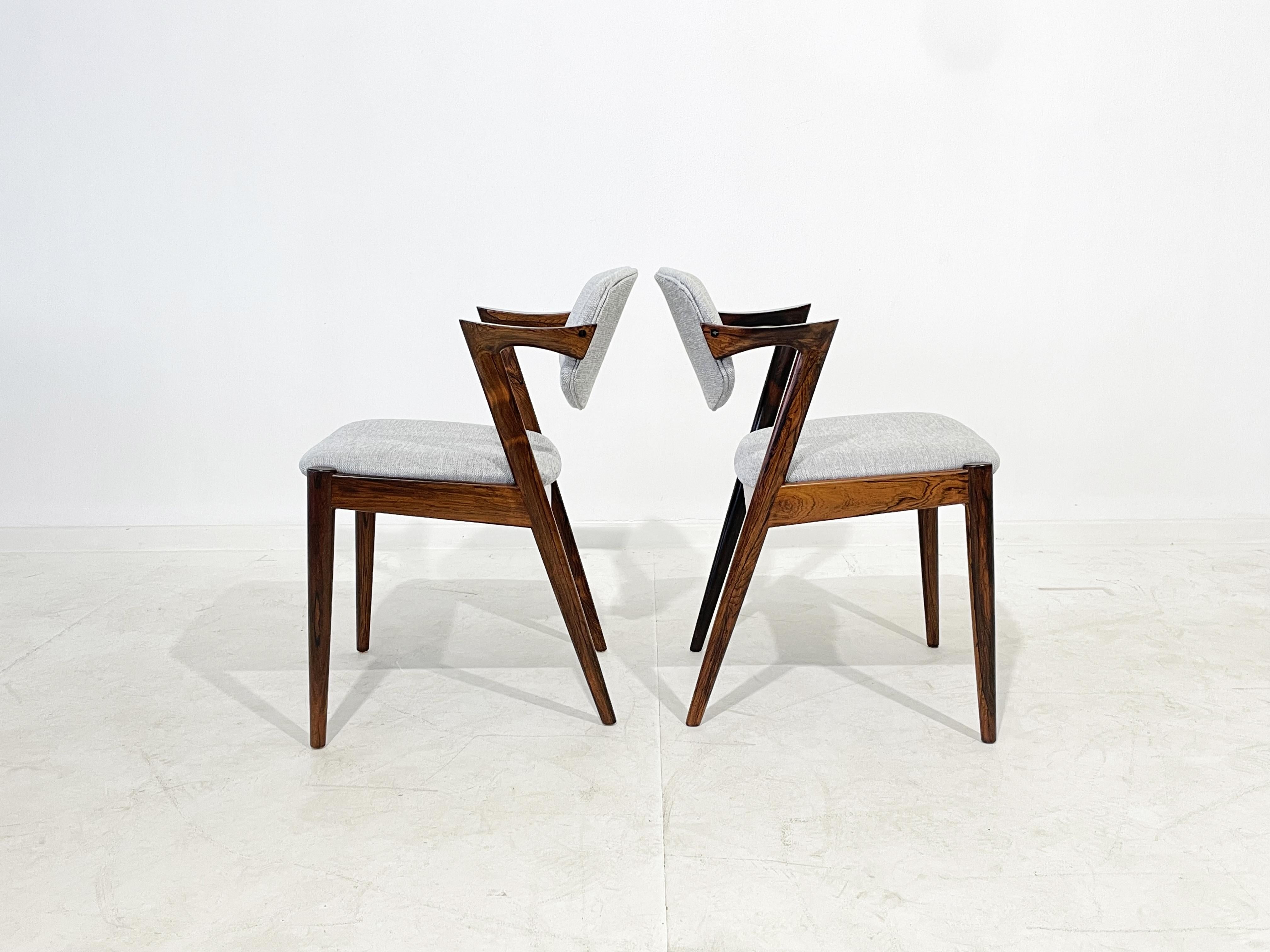 Mid-20th Century Kai Kristiansen Model 42 Rosewood Dinning Chairs