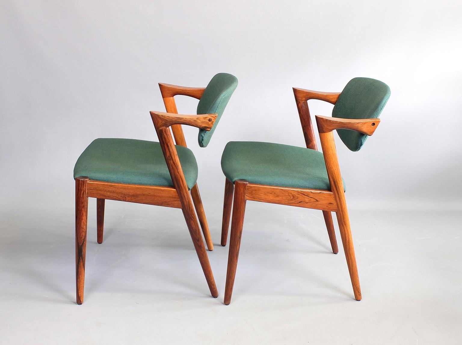Mid-20th Century Kai Kristiansen Model 42 Rosewood Z chair Set of Four 1960s 