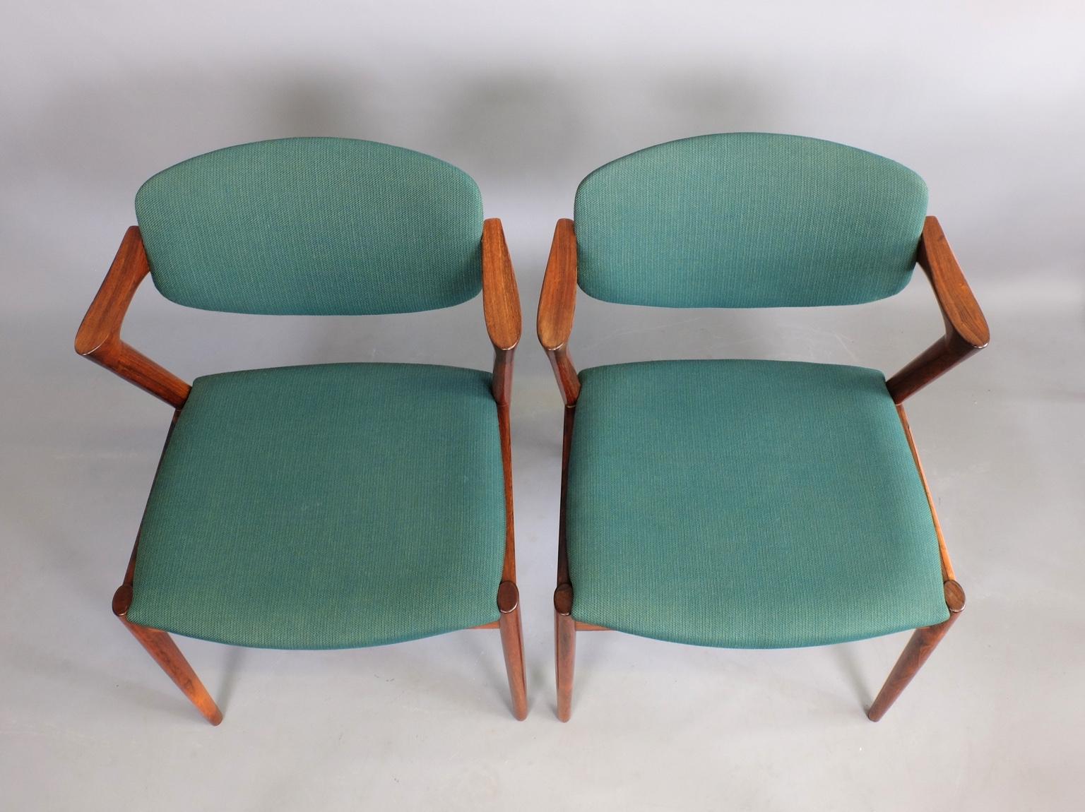 Kai Kristiansen Model 42 Rosewood Z chair Set of Four 1960s  1