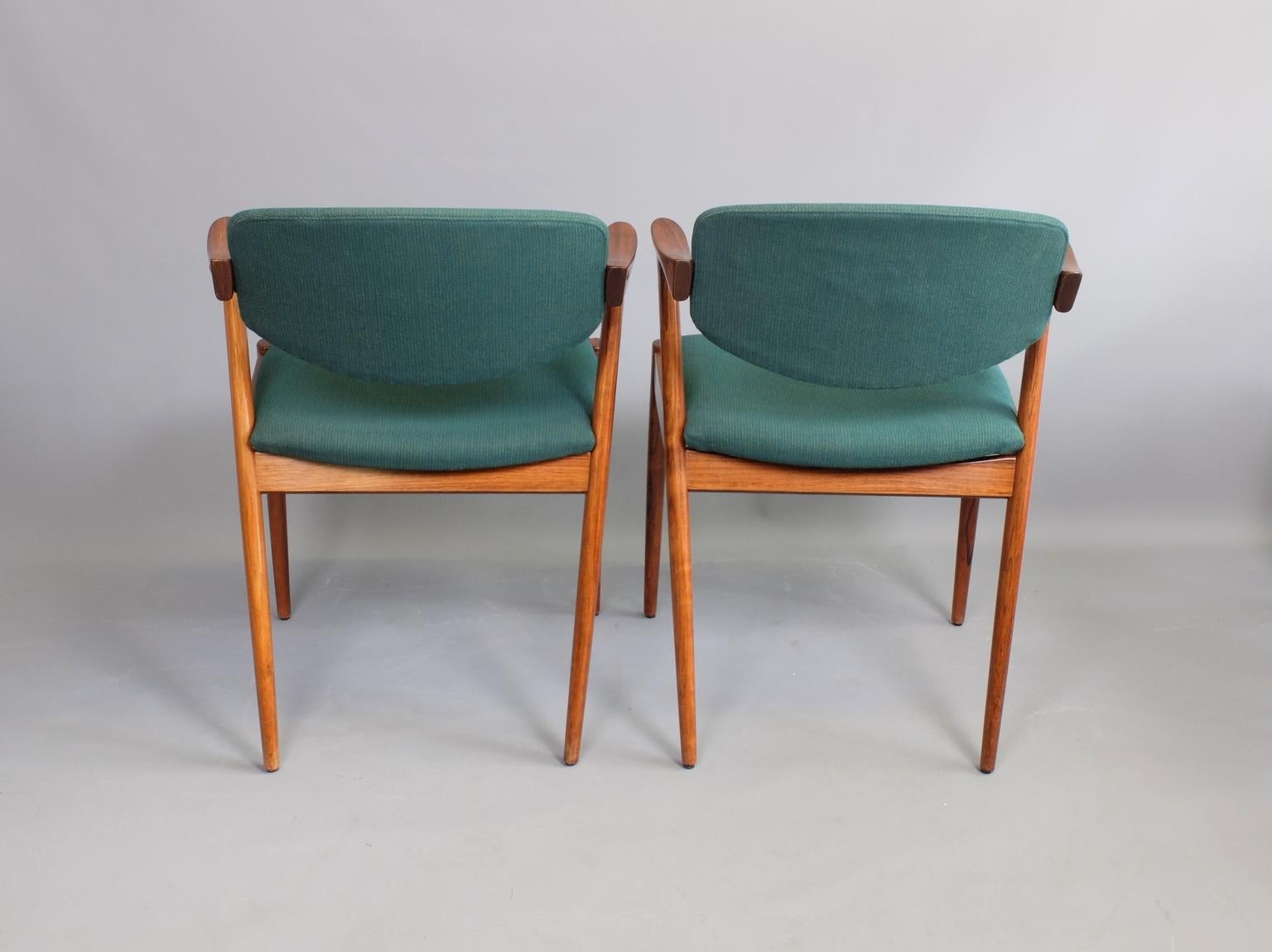 Kai Kristiansen Model 42 Rosewood Z chair Set of Four 1960s  2