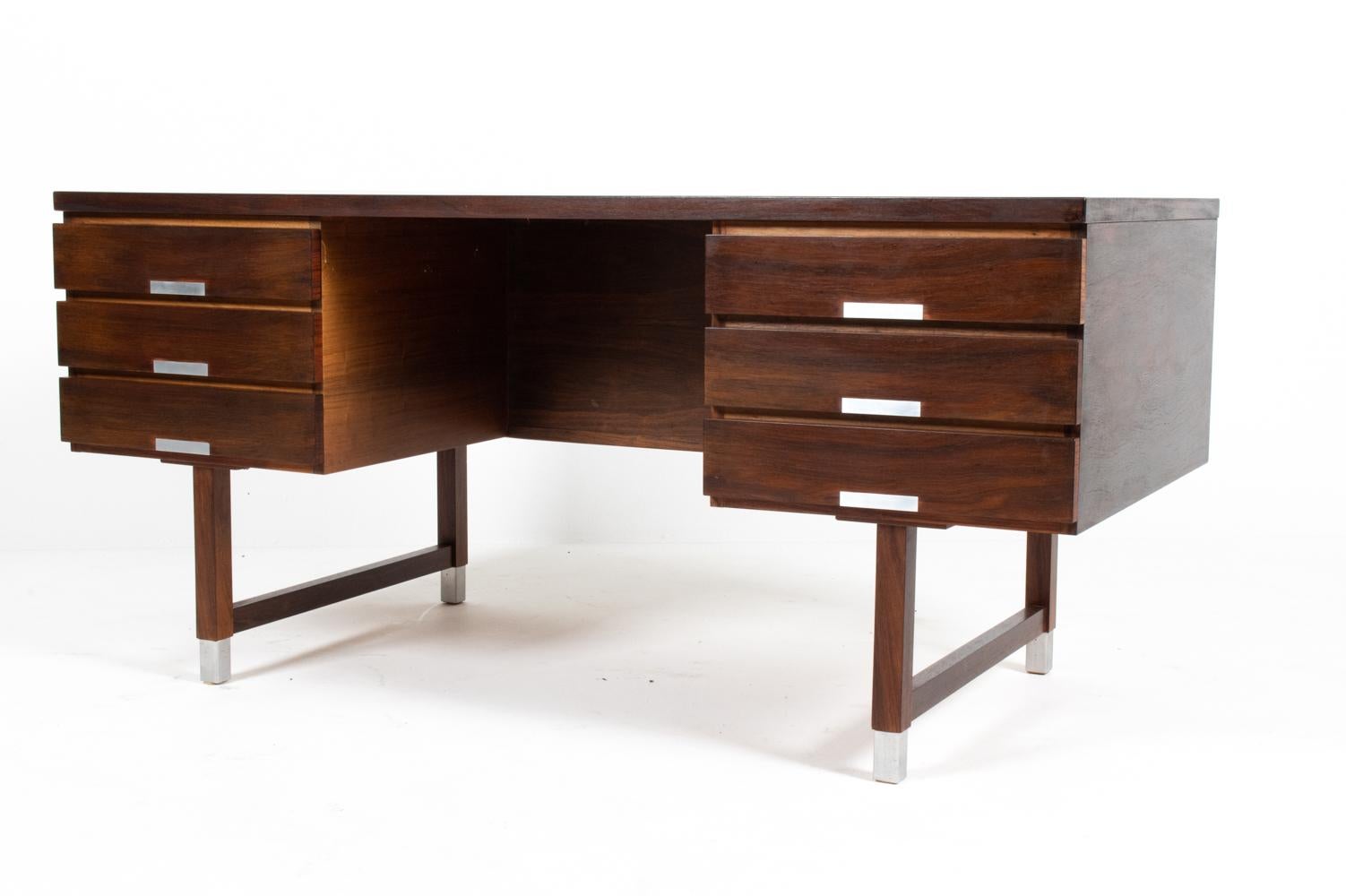 Mid-Century Modern Kai Kristiansen Model EP 401 Rosewood Executive Desk for Feldballes For Sale