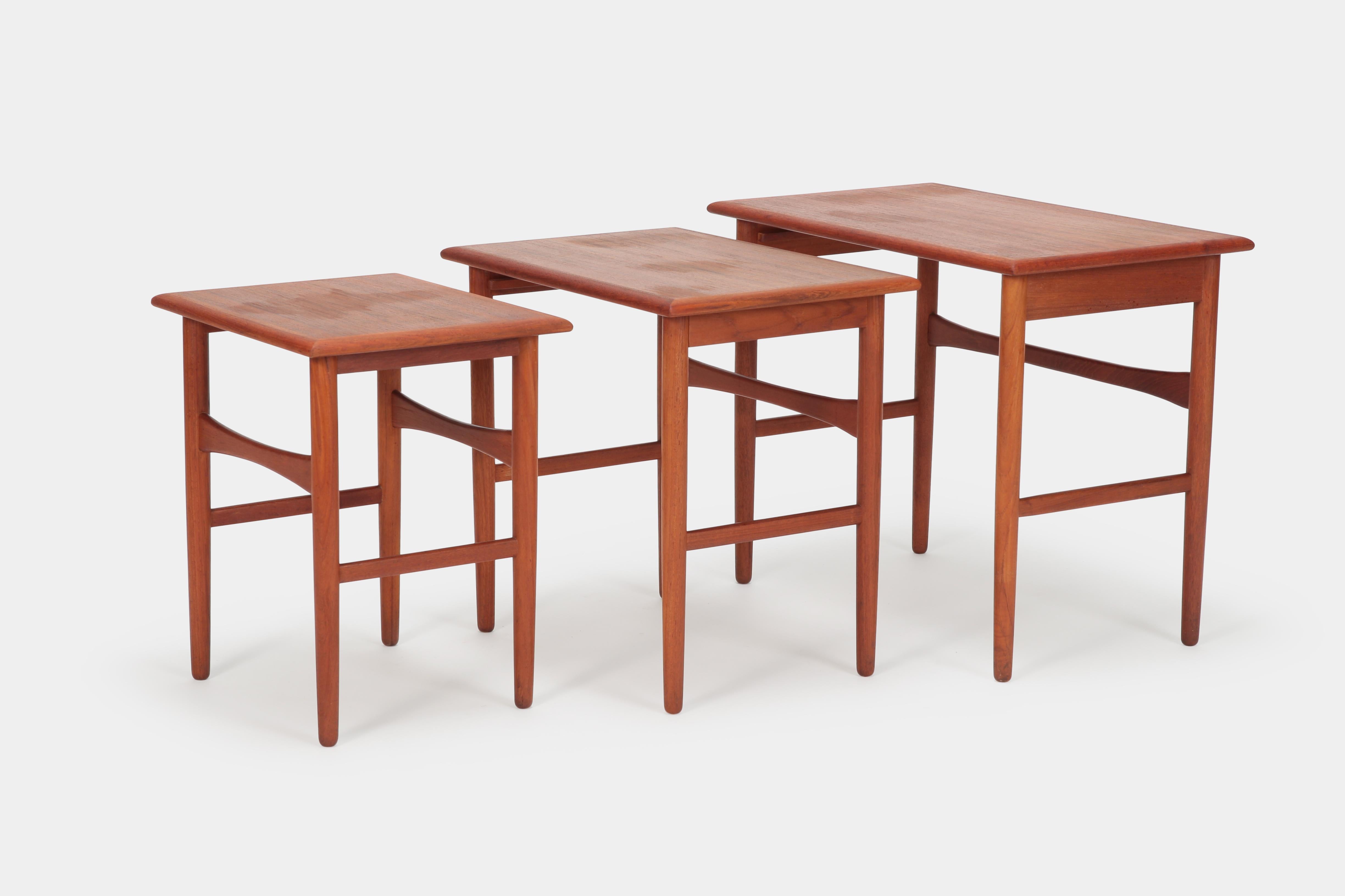 Mid-Century Modern Kai Kristiansen Nesting Tables MH Møbler, 1960s For Sale