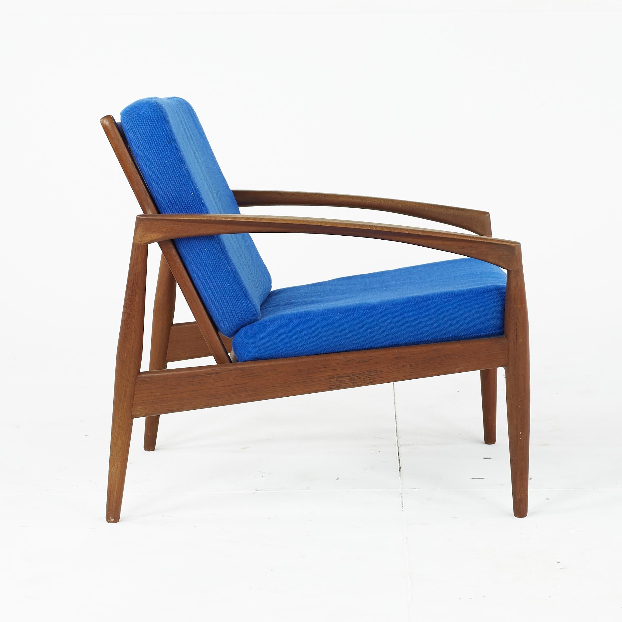 Kai Kristiansen No 121 Mid Century Paper Knife Teak Lounge Chairs, Pair For Sale 2