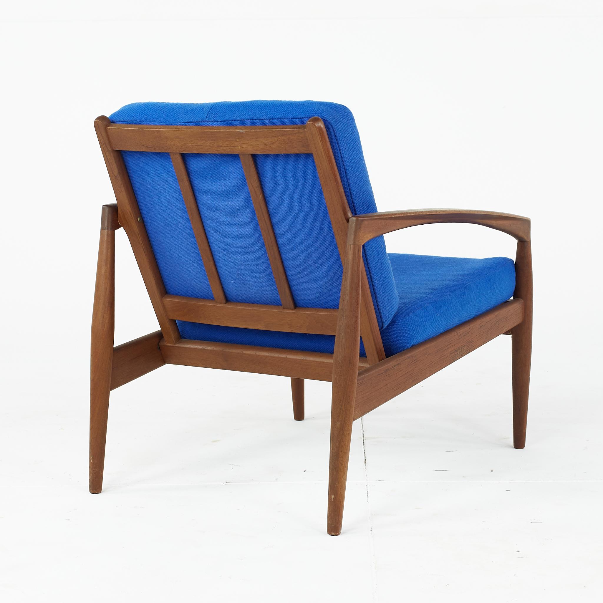 Late 20th Century Kai Kristiansen No 121 Mid Century Paper Knife Teak Lounge Chairs, Pair For Sale