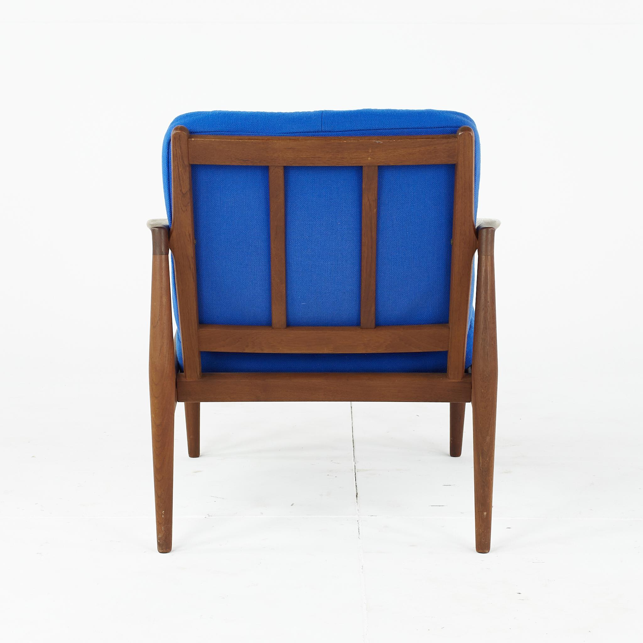 Upholstery Kai Kristiansen No 121 Mid Century Paper Knife Teak Lounge Chairs, Pair For Sale