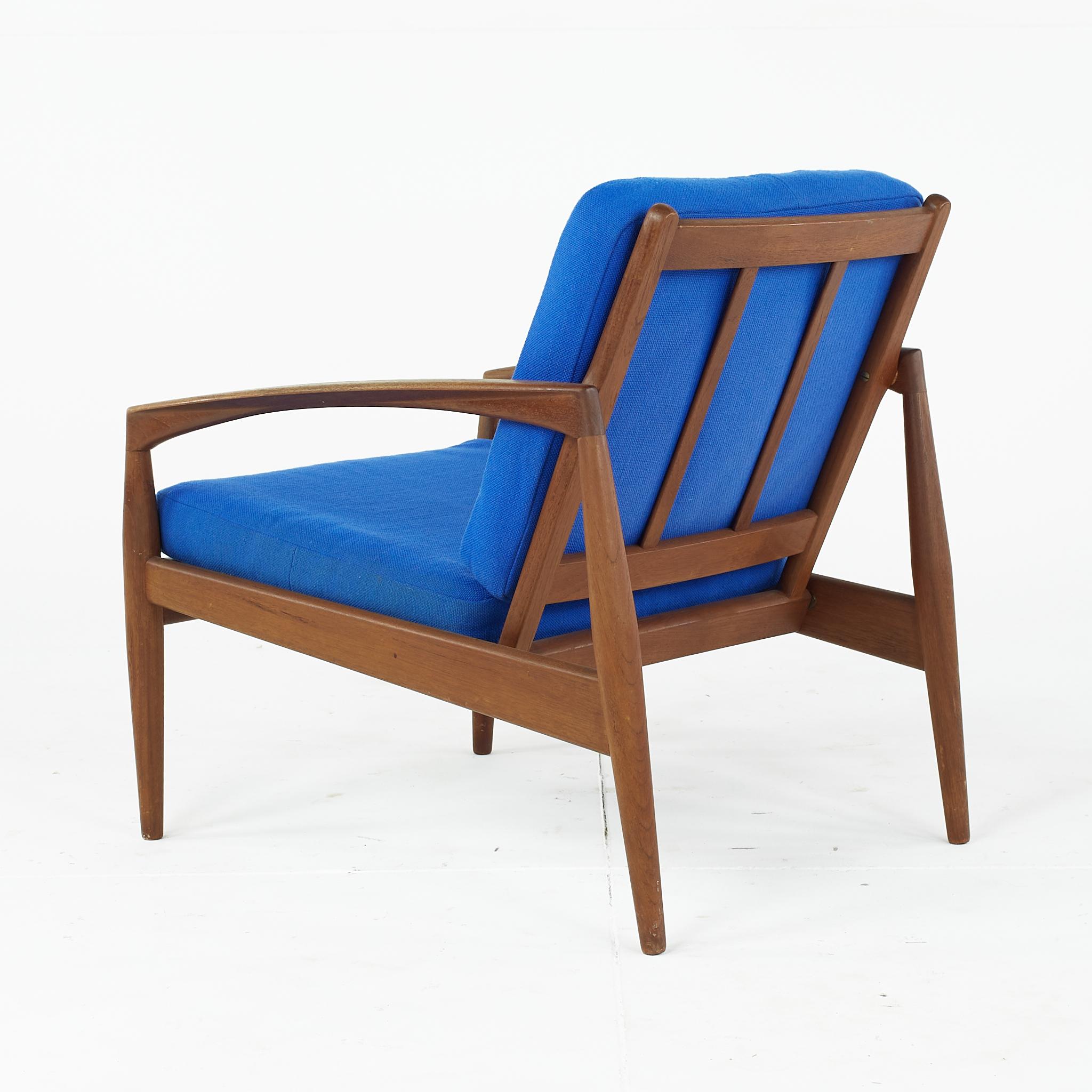 Kai Kristiansen No 121 Mid Century Paper Knife Teak Lounge Chairs, Pair For Sale 1