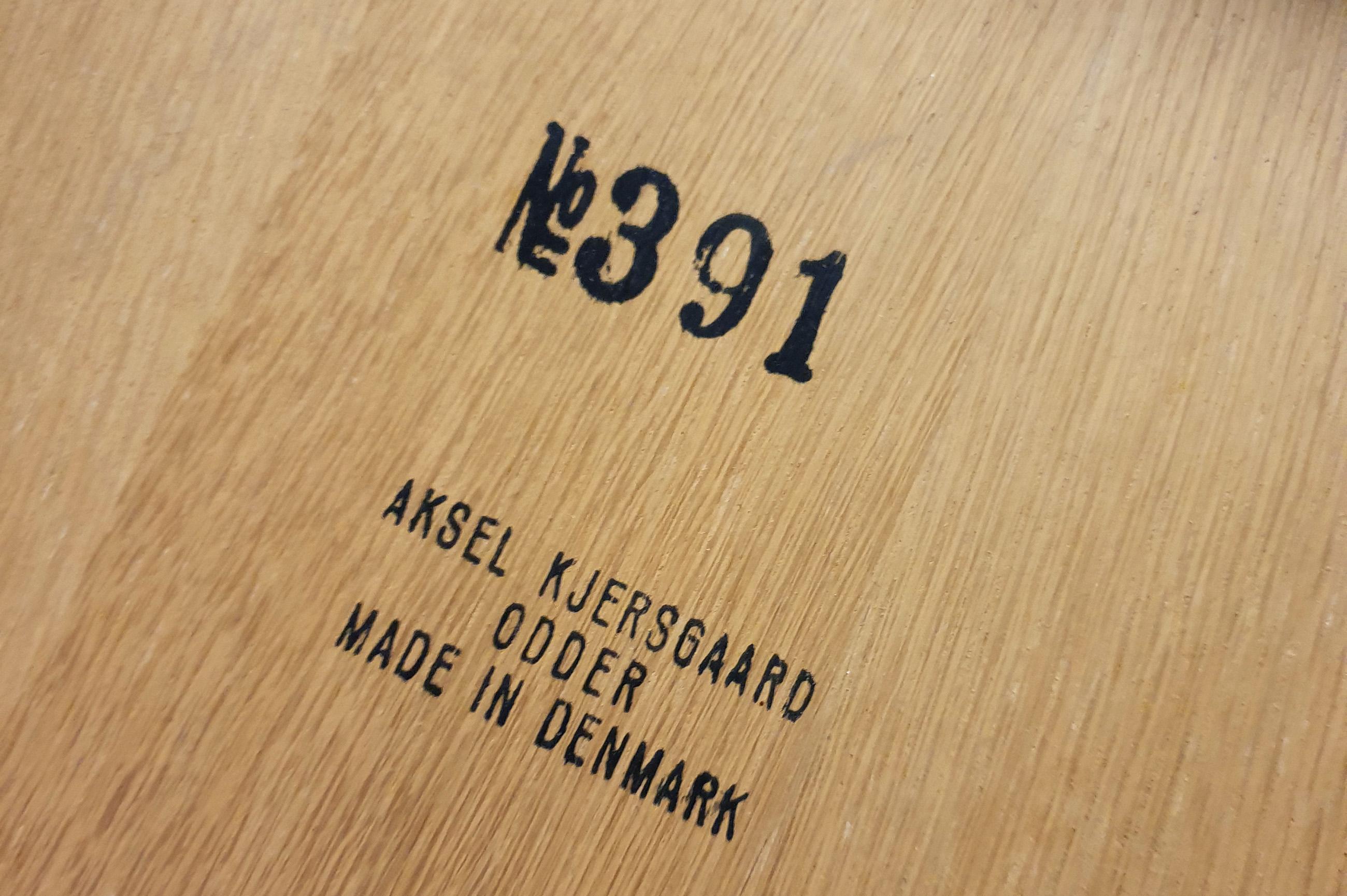 Kai Kristiansen Oak and Velvet Bench, circa 1960 1