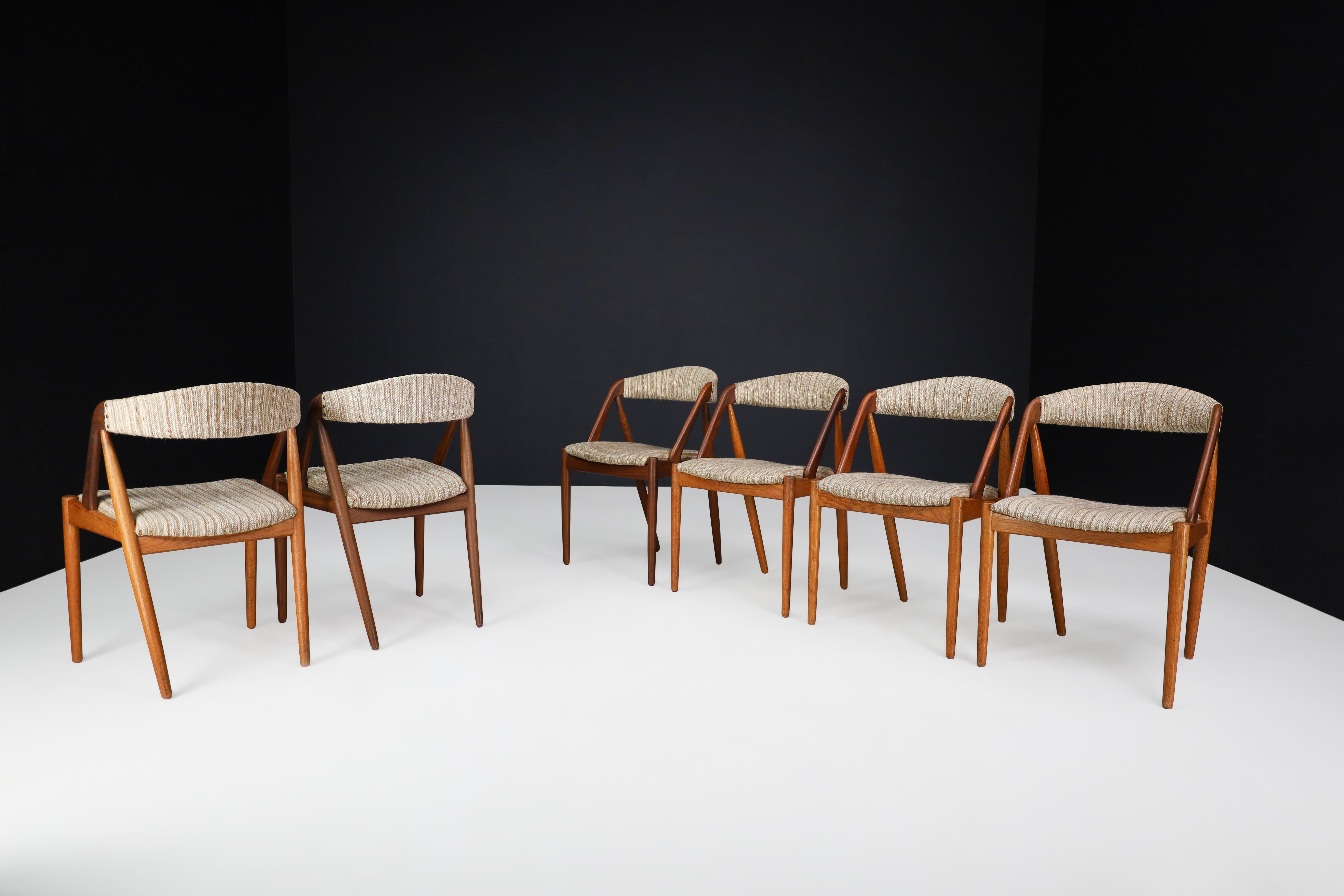 Scandinavian Modern Kai Kristiansen Oak Dining Chairs, Denmark 1960s 