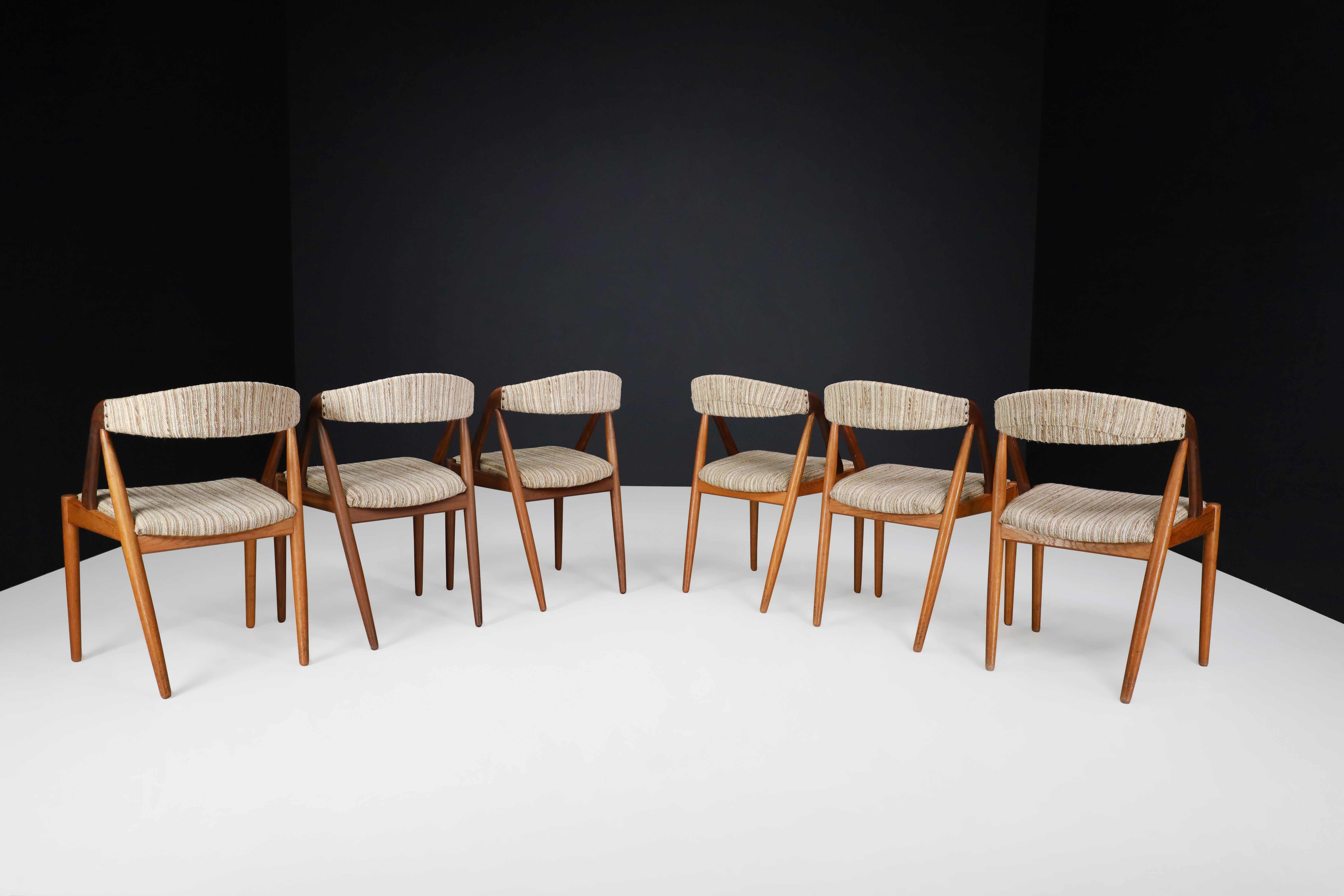 Danish Kai Kristiansen Oak Dining Chairs, Denmark 1960s 