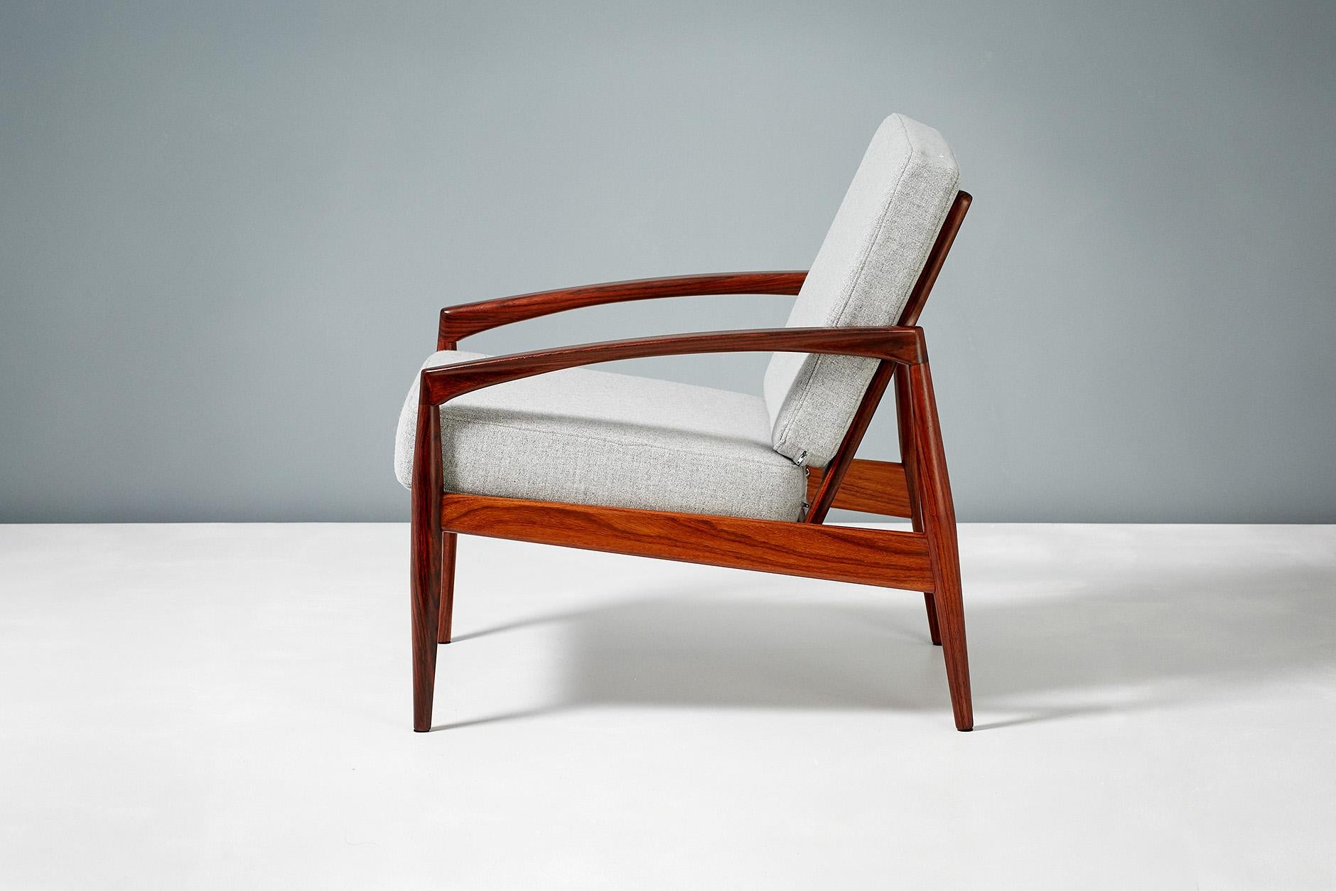 Scandinavian Modern Kai Kristiansen Pair of Rosewood Paper Knife Lounge Chairs, 1950s For Sale
