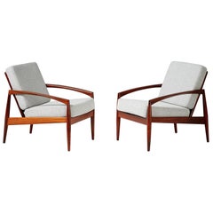 Kai Kristiansen Pair of Rosewood Paper Knife Lounge Chairs, 1950s